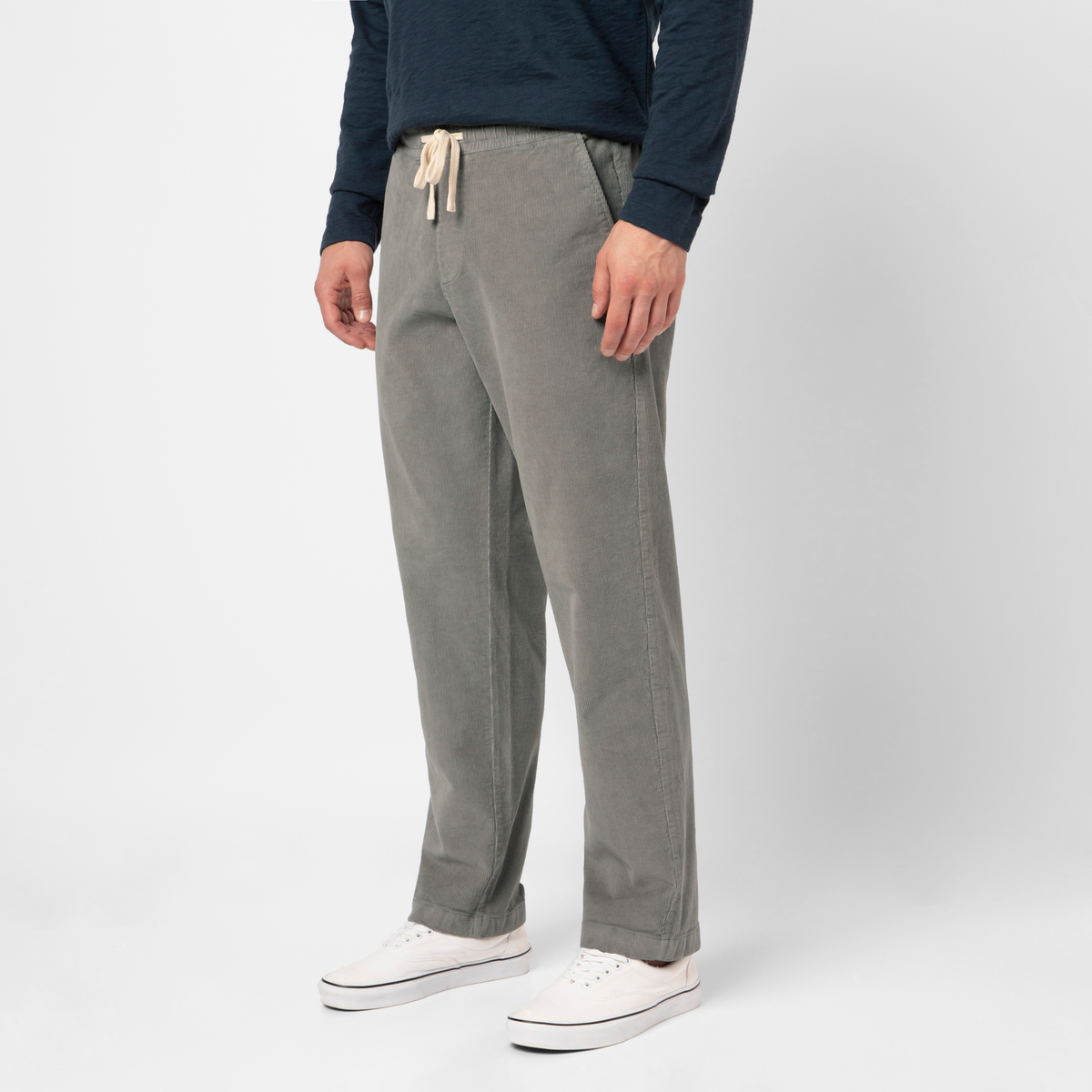 Corduroy Easy Pant Ash side on model