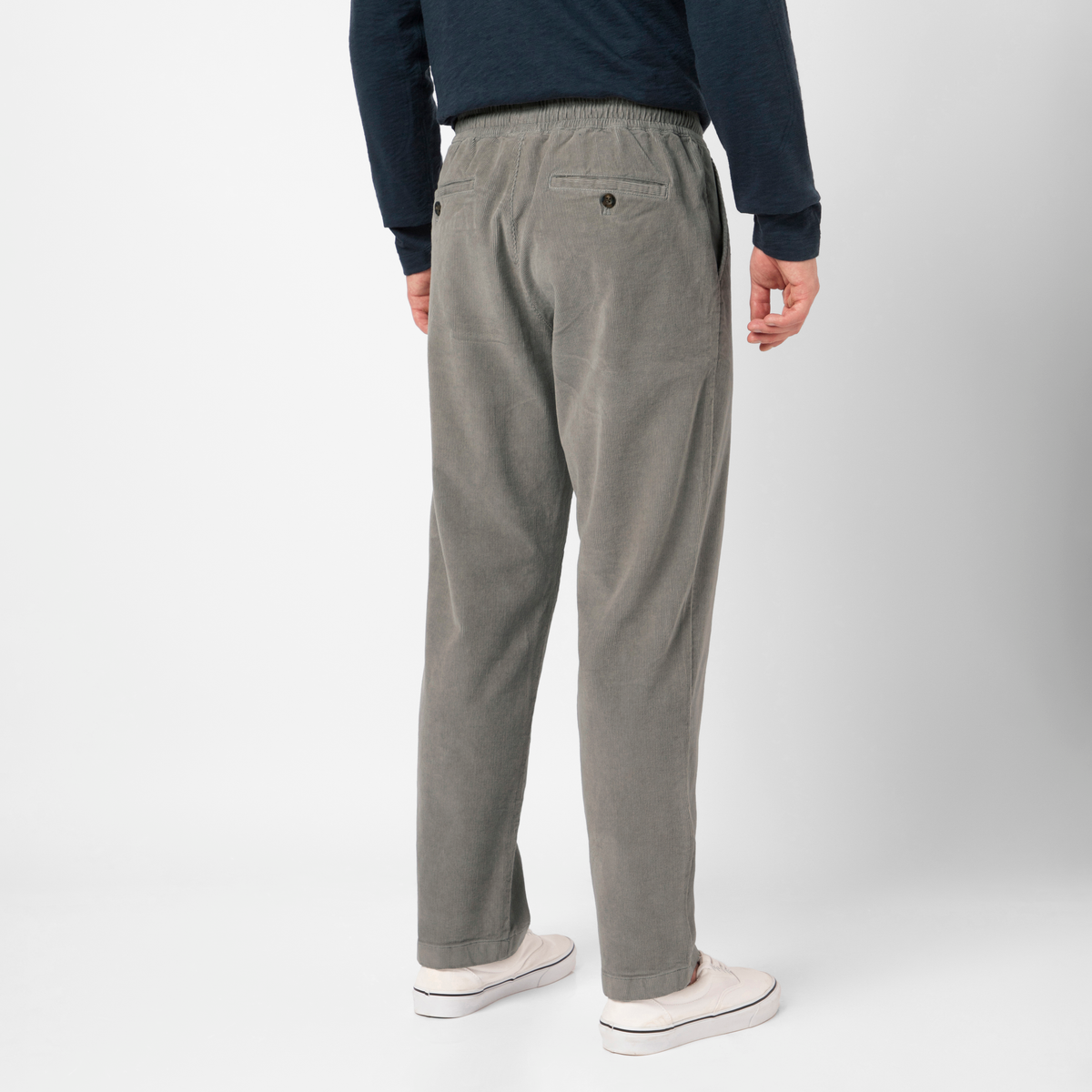 Corduroy Easy Pant Ash back on model