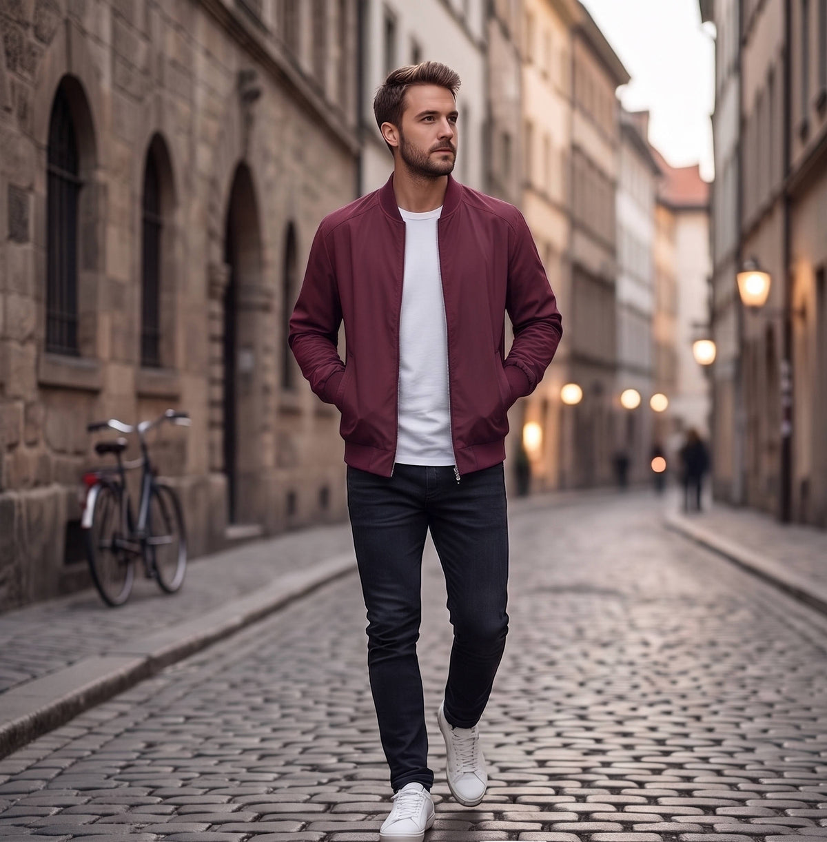 Mens Bomber Jacket, Lightweight Windbreaker Jacket for Spring Fall, Casual Fashion Outerwear