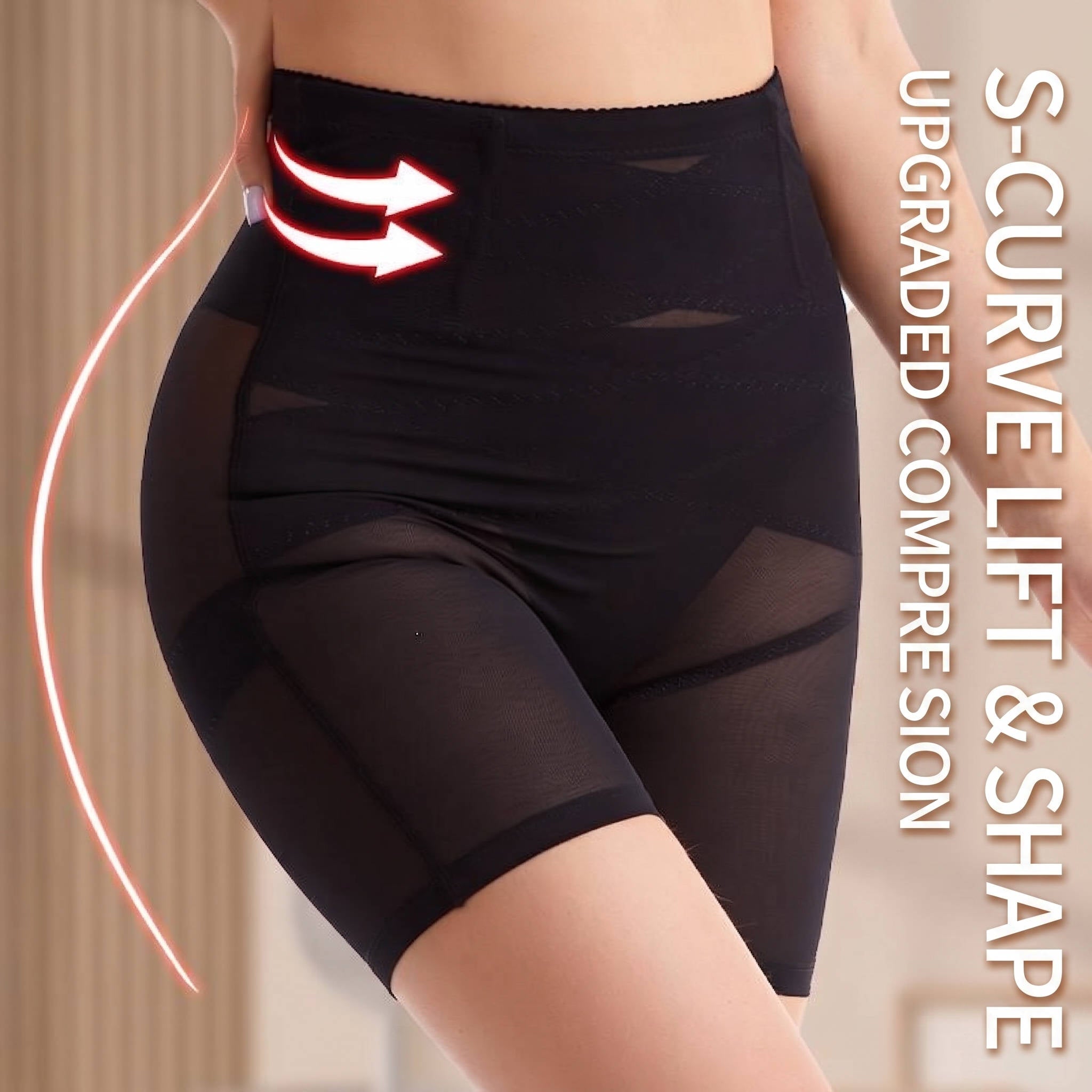 Womens Shapewear Panties, High Stretch Compression Underwear, Solid Color Waist Girdle