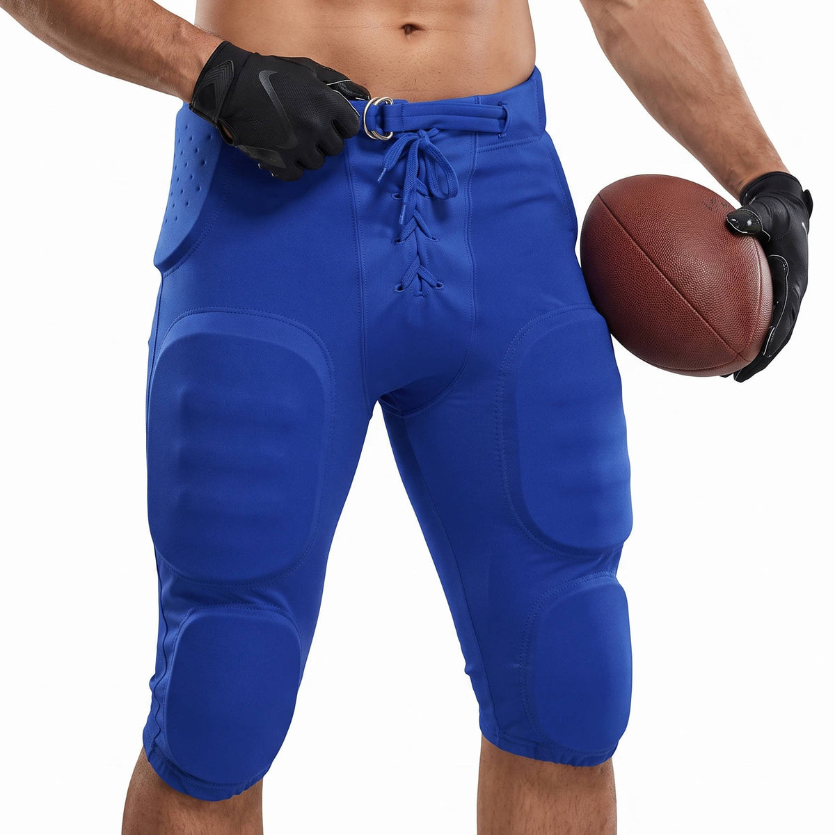 Mens Double Knit Integrated Football Practice Pants, Adult Padded Football Pants