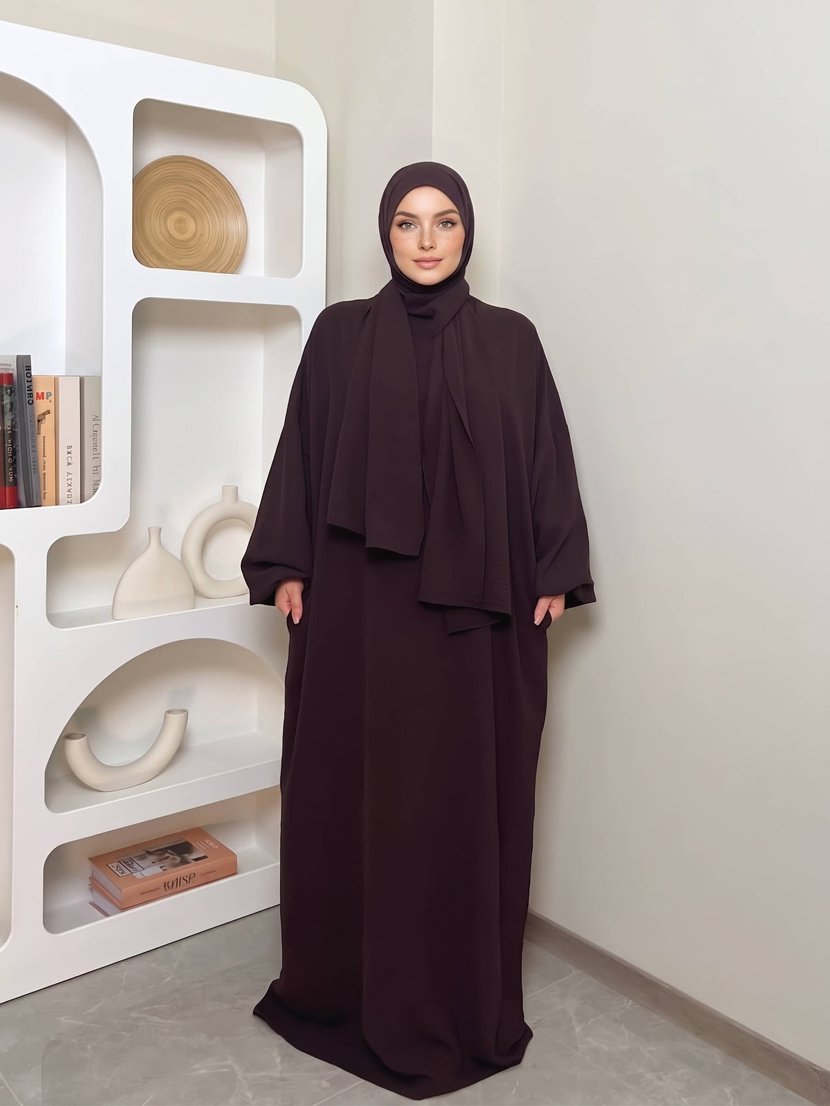 Womens Abaya, Hooded Long Sleeve Islamic Abaya, Modest Casual Abaya with Pockets