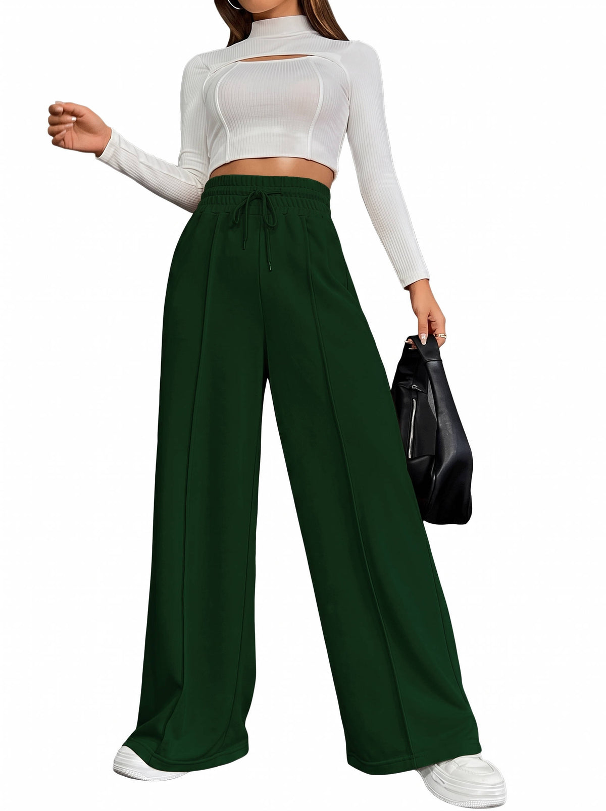 Womens Wide Leg Sweatpants, High Waisted Baggy Sweat Pants for Fall Casual Wear and Comfortable Everyday Outfits