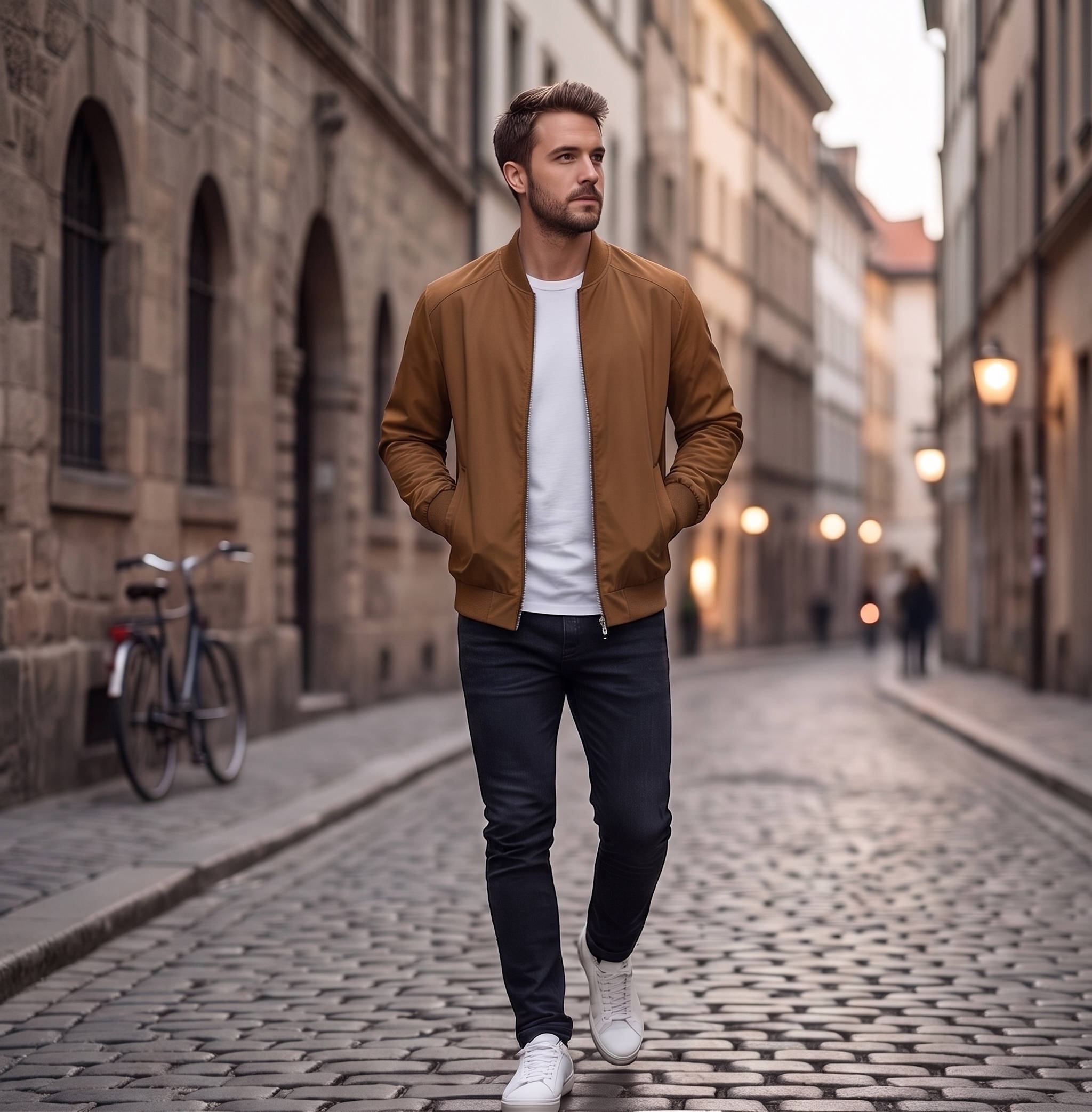 Mens Bomber Jacket, Lightweight Windbreaker Jacket for Spring Fall, Casual Fashion Outerwear
