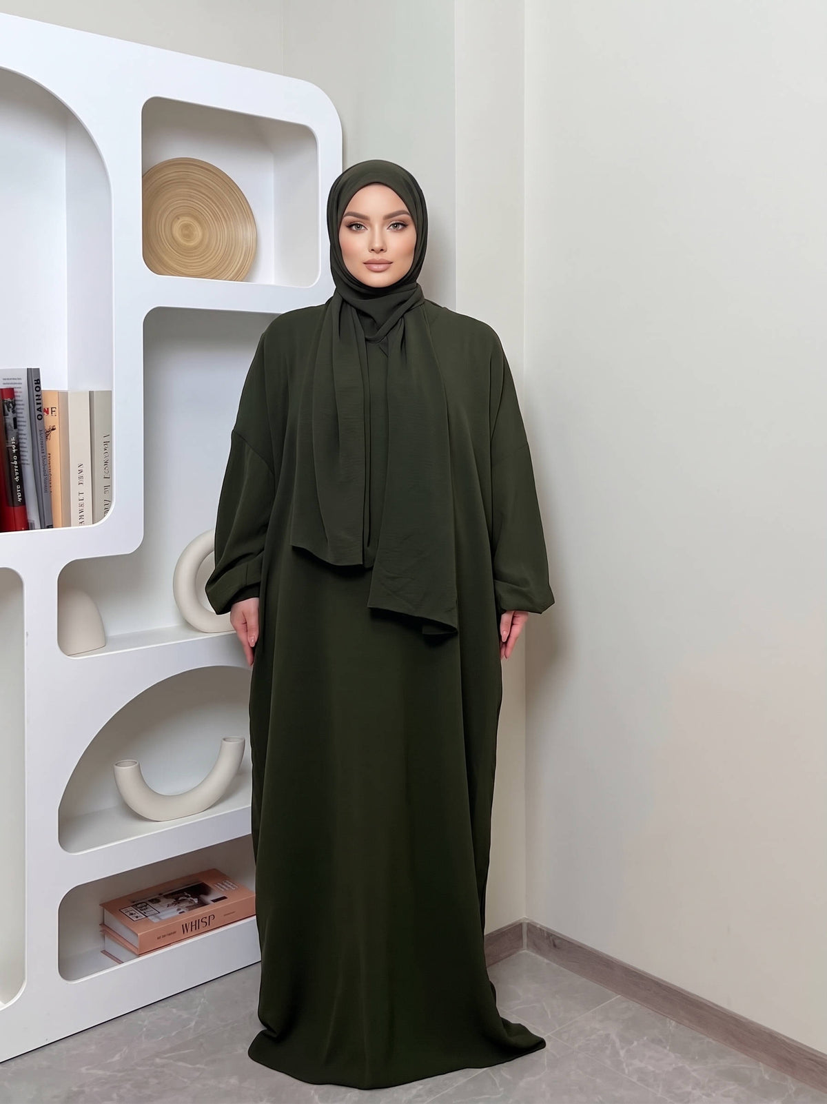 Womens Abaya, Hooded Long Sleeve Islamic Abaya, Modest Casual Abaya with Pockets