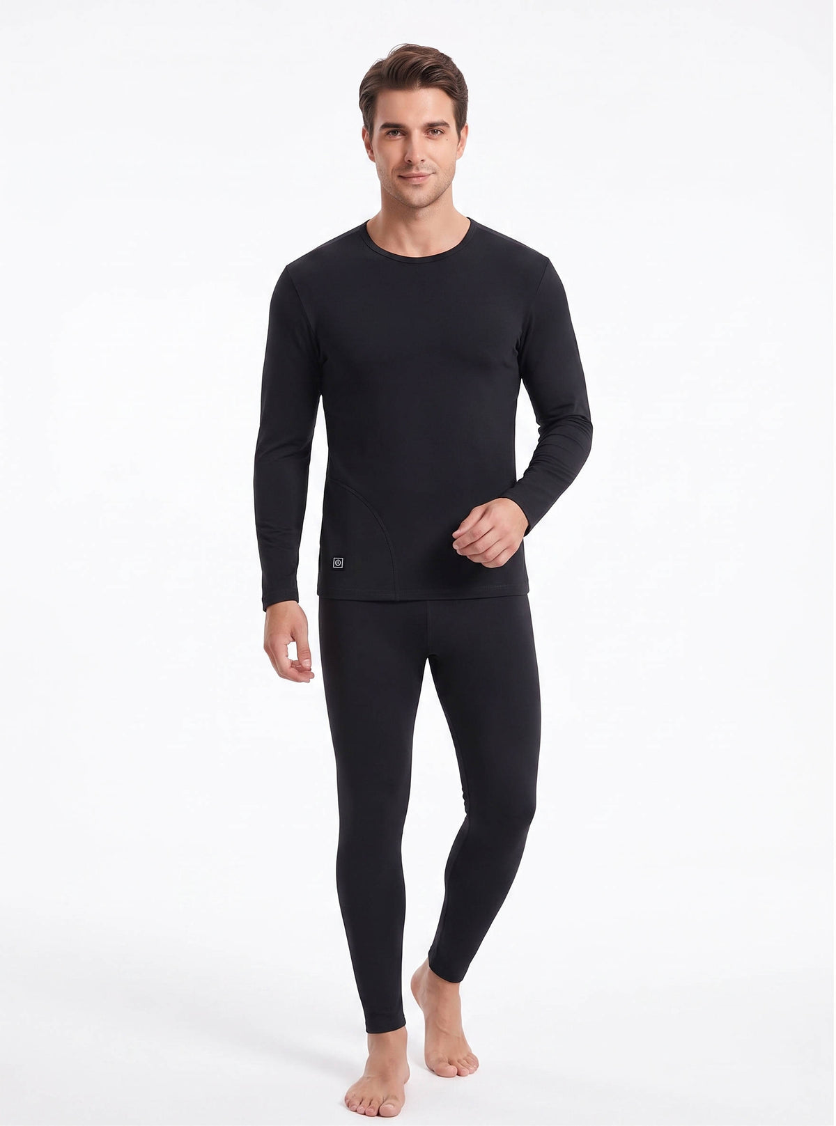 Men's Heated Thermal Underwear Set, 8 Heating Zones, Heated Shirt & Pants with 2×10000mAh Batteries