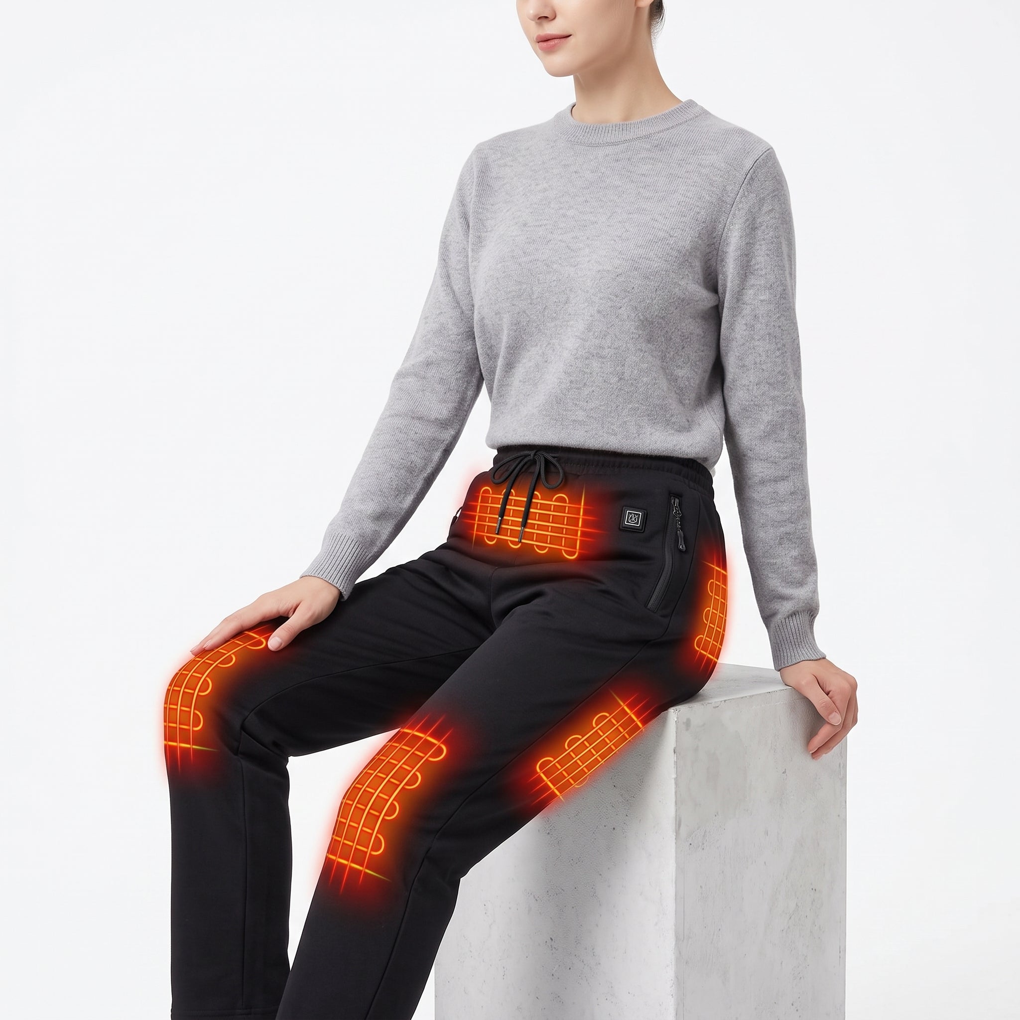 Heated Pants for Men & Women, 8 Heating Zones USB Electric Sweatpants for Winter Warmth