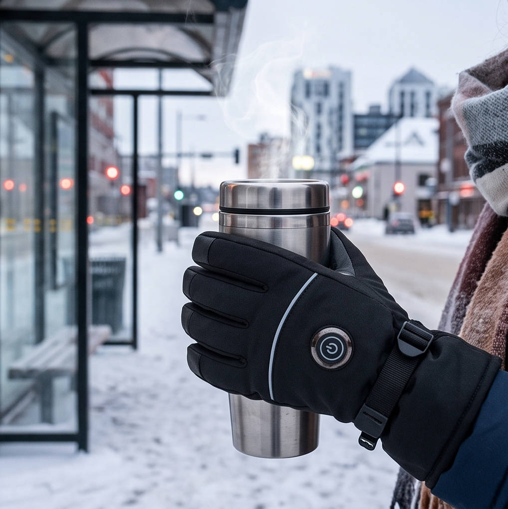 Heated Gloves for Men & Women, 5V 6000mAh Rechargeable Waterproof Electric Gloves, Non Slip for Skiing & Outdoor Work