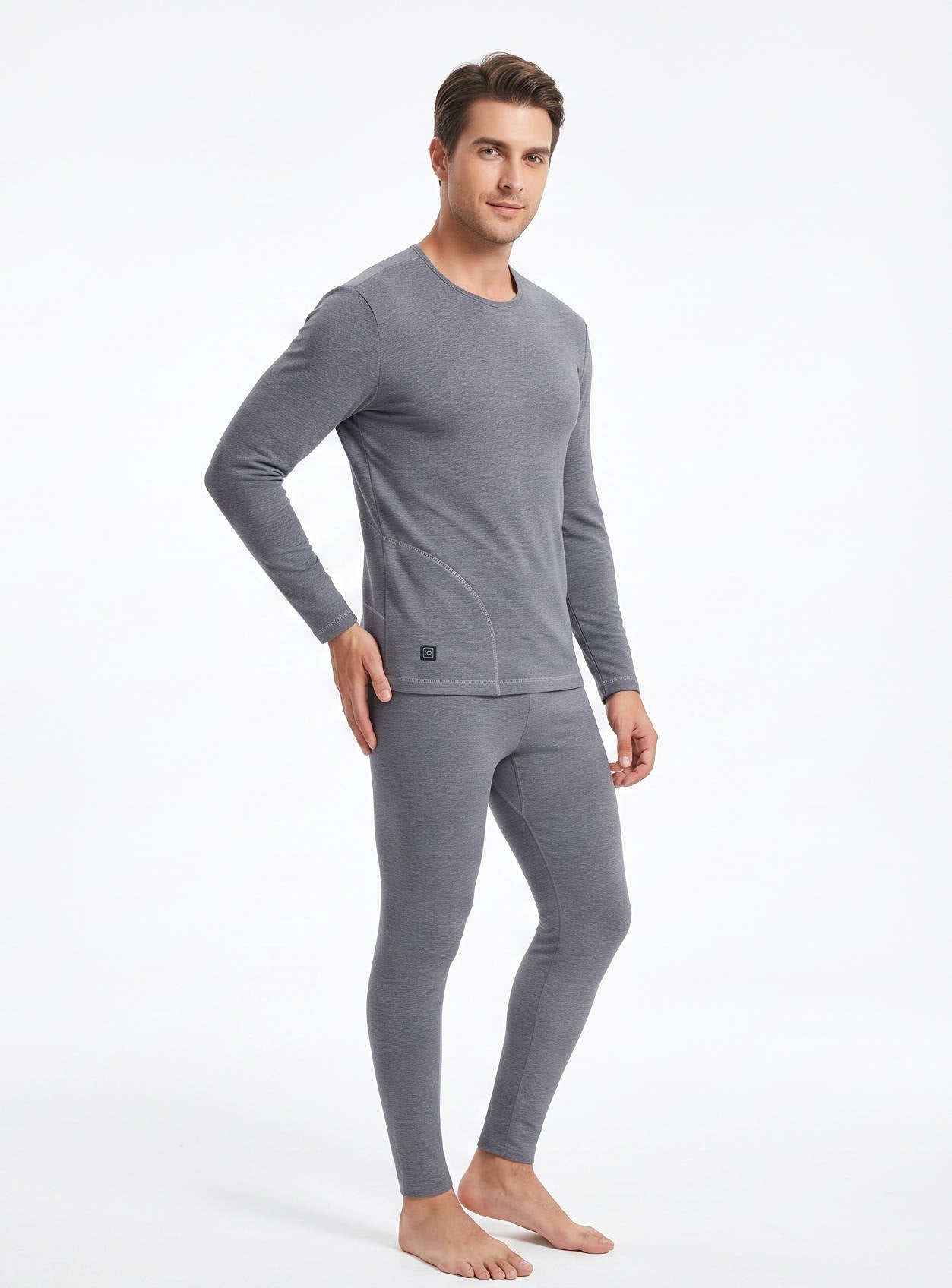 Men's Heated Thermal Underwear Set, 8 Heating Zones, Heated Shirt & Pants with 2×10000mAh Batteries