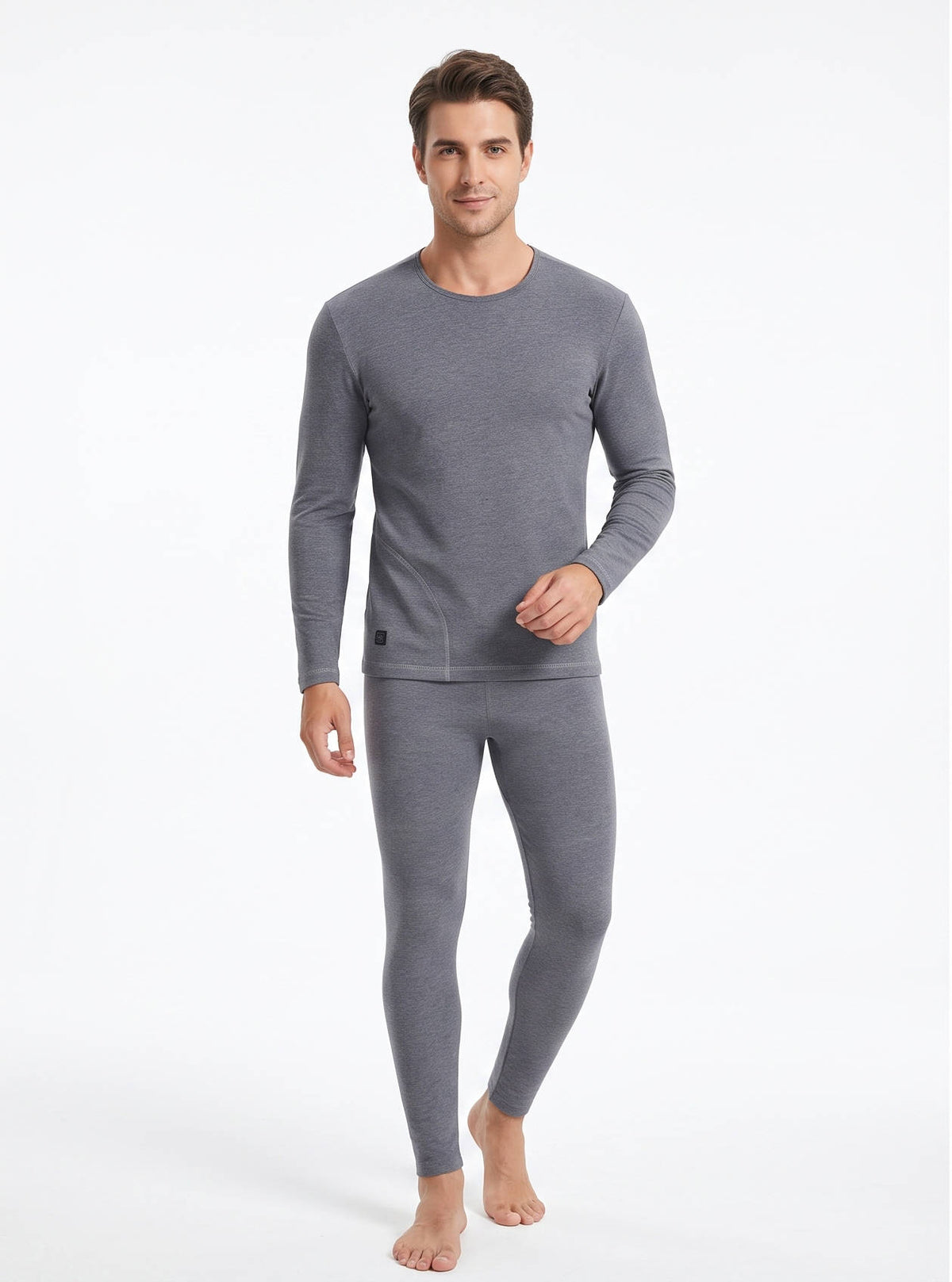 Men's Heated Thermal Underwear Set, 8 Heating Zones, Heated Shirt & Pants with 2×10000mAh Batteries