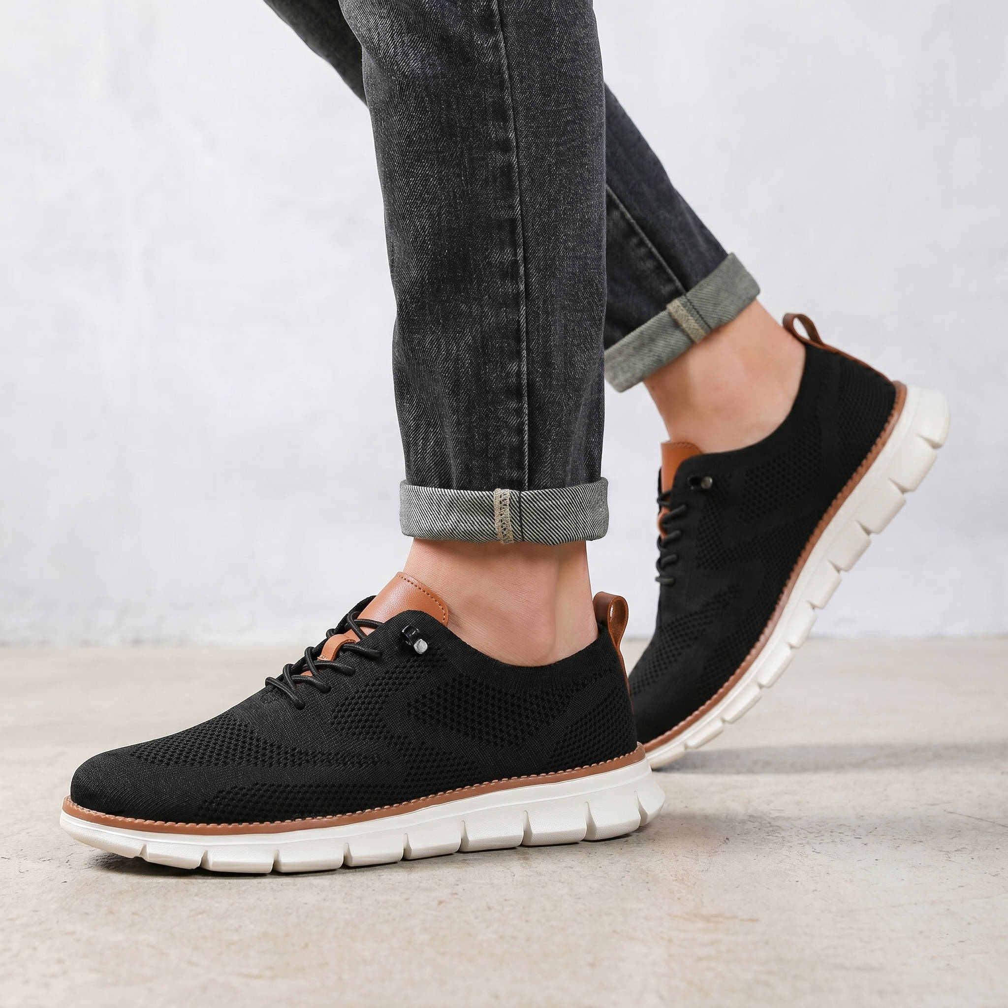 Men's Casual Mesh Sneakers, Breathable Walking Shoes, Lightweight Slip on Comfort Loafers