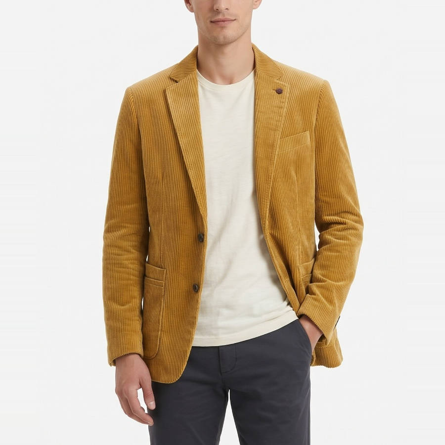 Mens Cotton Corduroy Blazer, Two Button Jacket