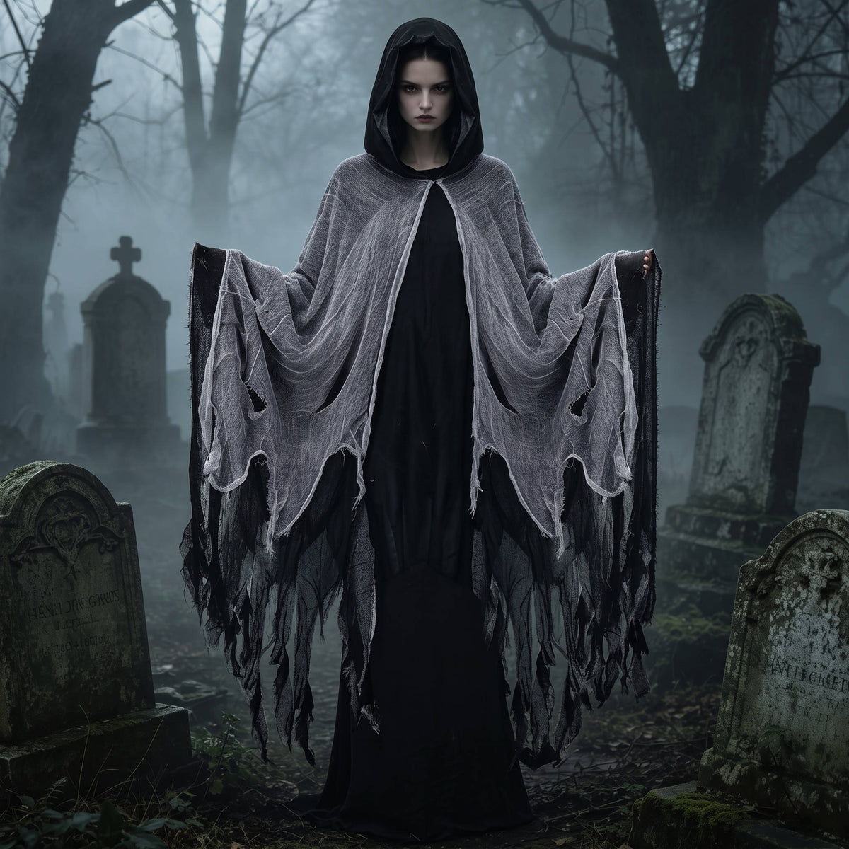 Grim Reaper Costume, Hooded Cloak for Men and Women, Halloween Cosplay Costume for Parties and Themed Events