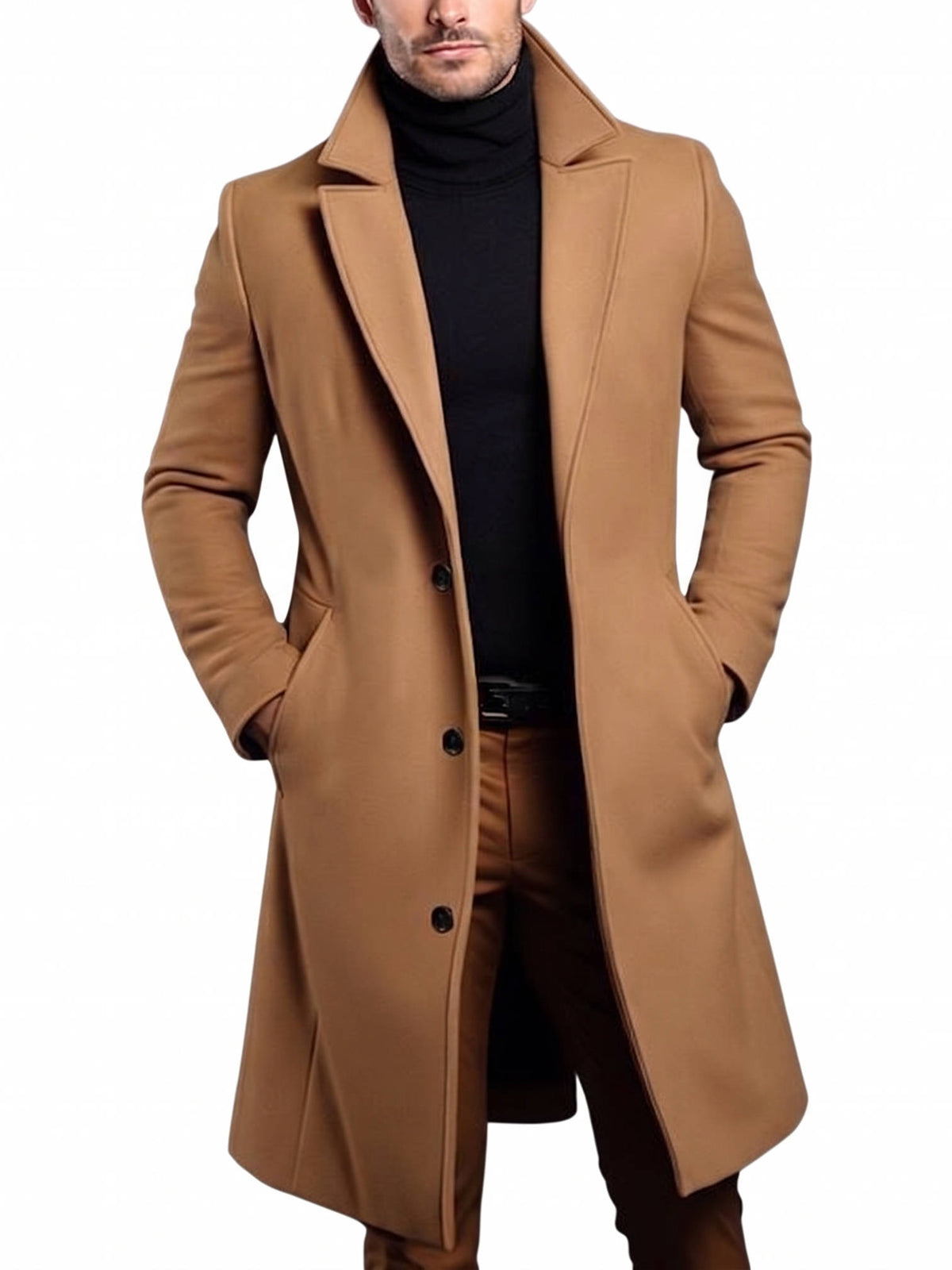 Men's Wool Overcoat, Classic Elegant Winter Coat, Warm Formal Outerwear