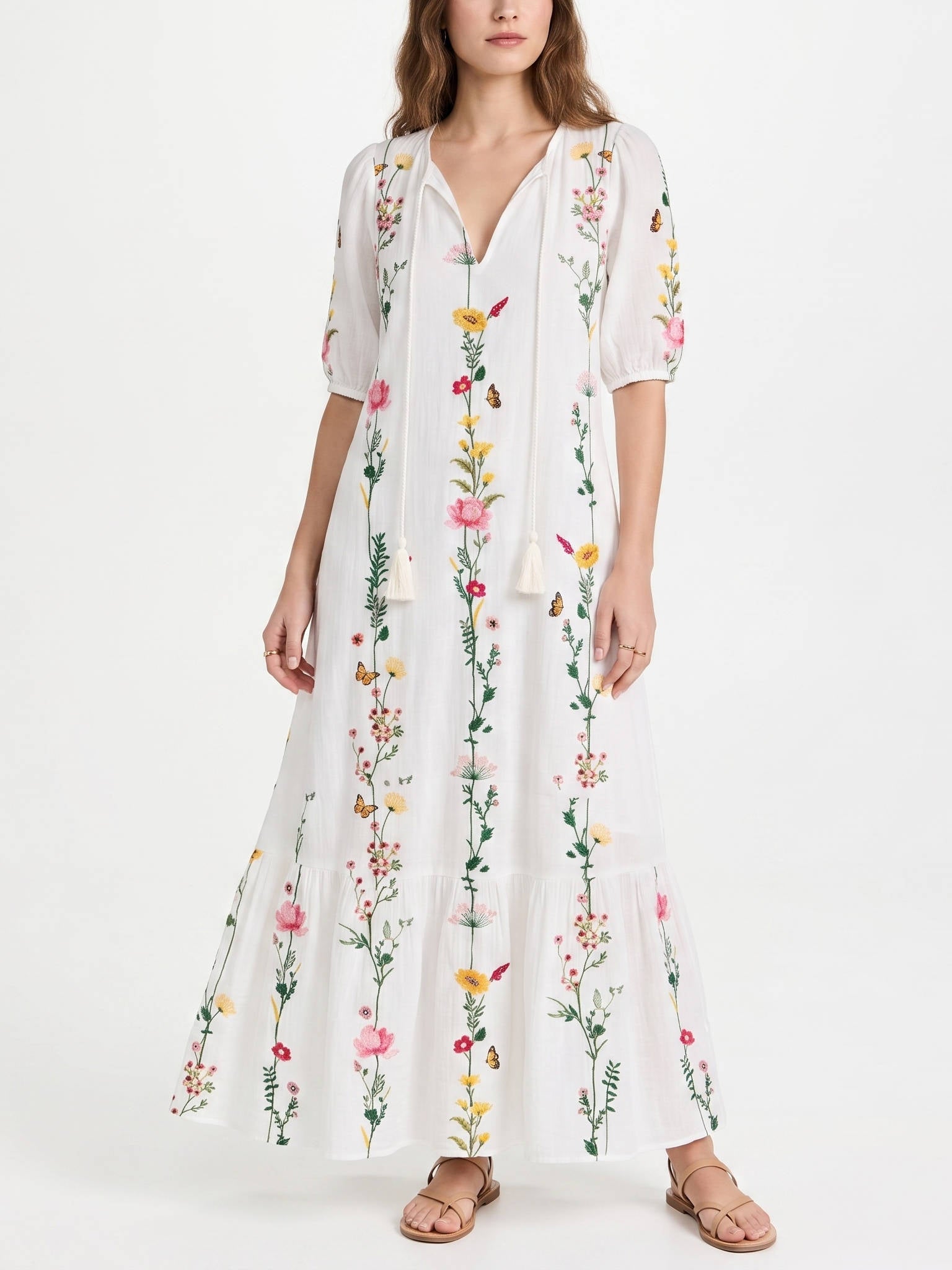 Boho Cover Up Dress, Flowy Casual Dress for Beach Travel and Daily Wear