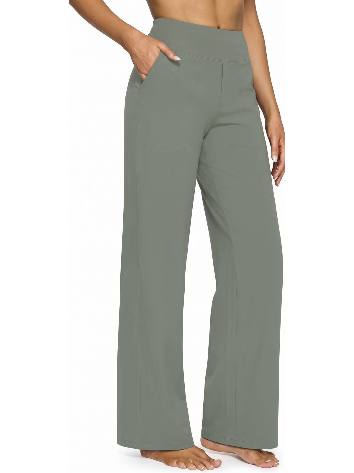 Womens Yoga Pants, High Waisted Wide Leg Pants with Pockets for Yoga, Lounge and Everyday Wear