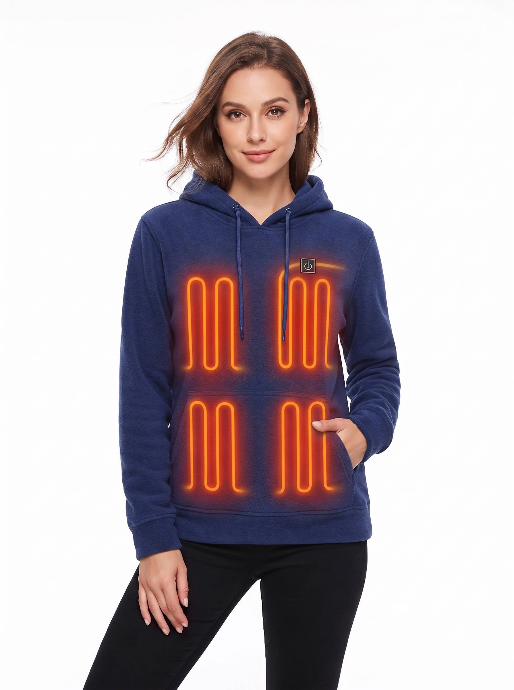 Unisex Heated Hoodie, Battery Powered Pullover Sweatshirt for Men & Women, Electric Heated Clothing