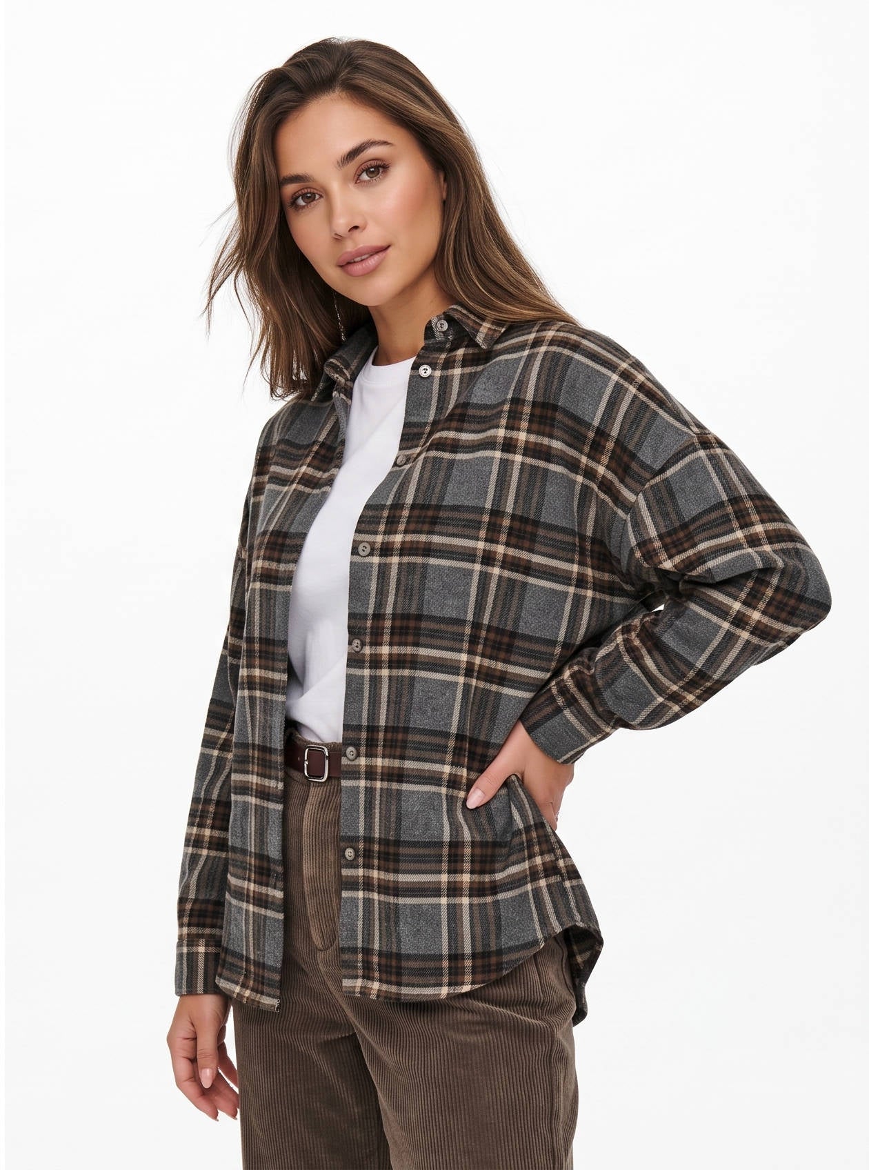 Plaid Flannel Shirts for Women, Buffalo Plaid Shirt, Oversized Long Sleeve Casual Button Down Blouse Top