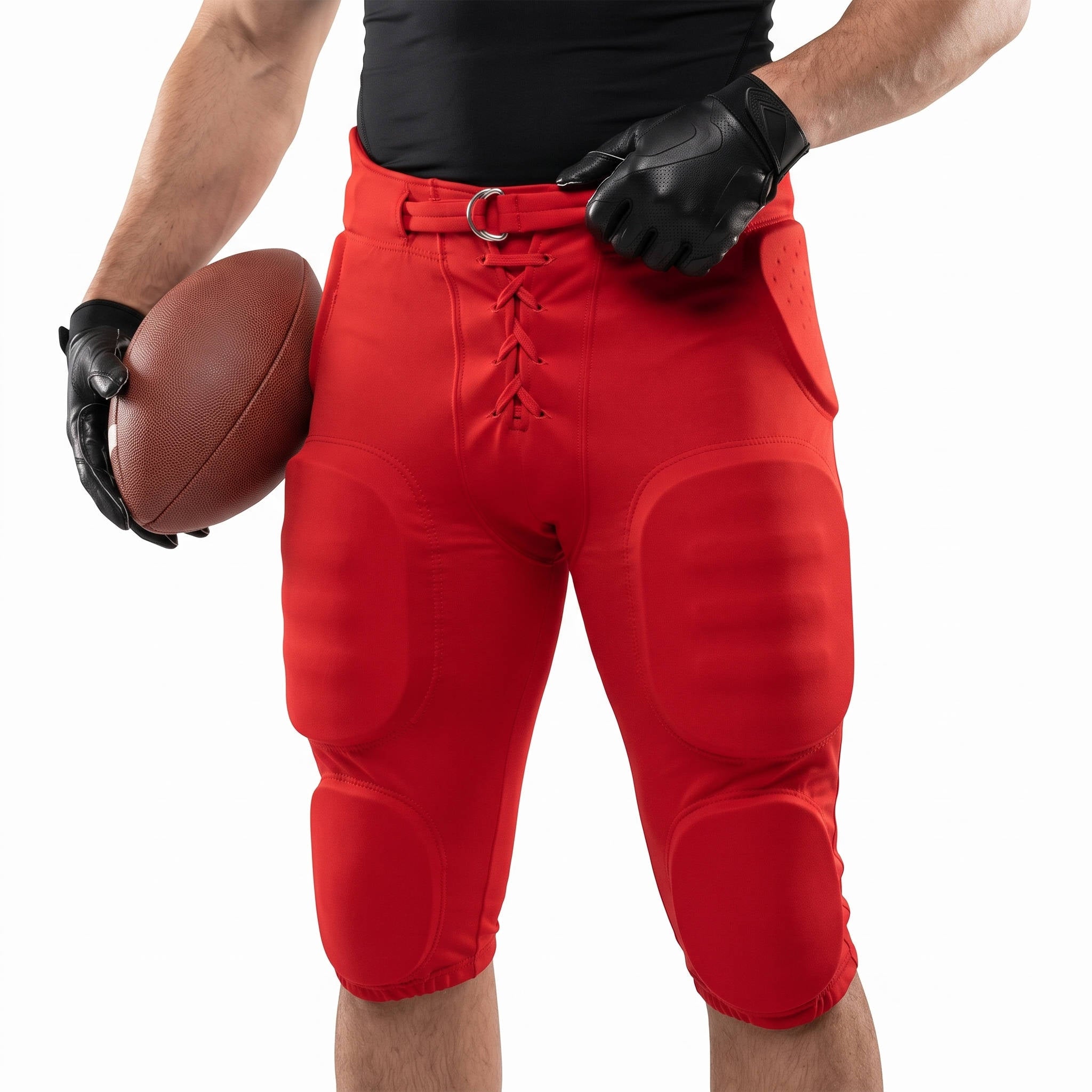 Mens Double Knit Integrated Football Practice Pants, Adult Padded Football Pants