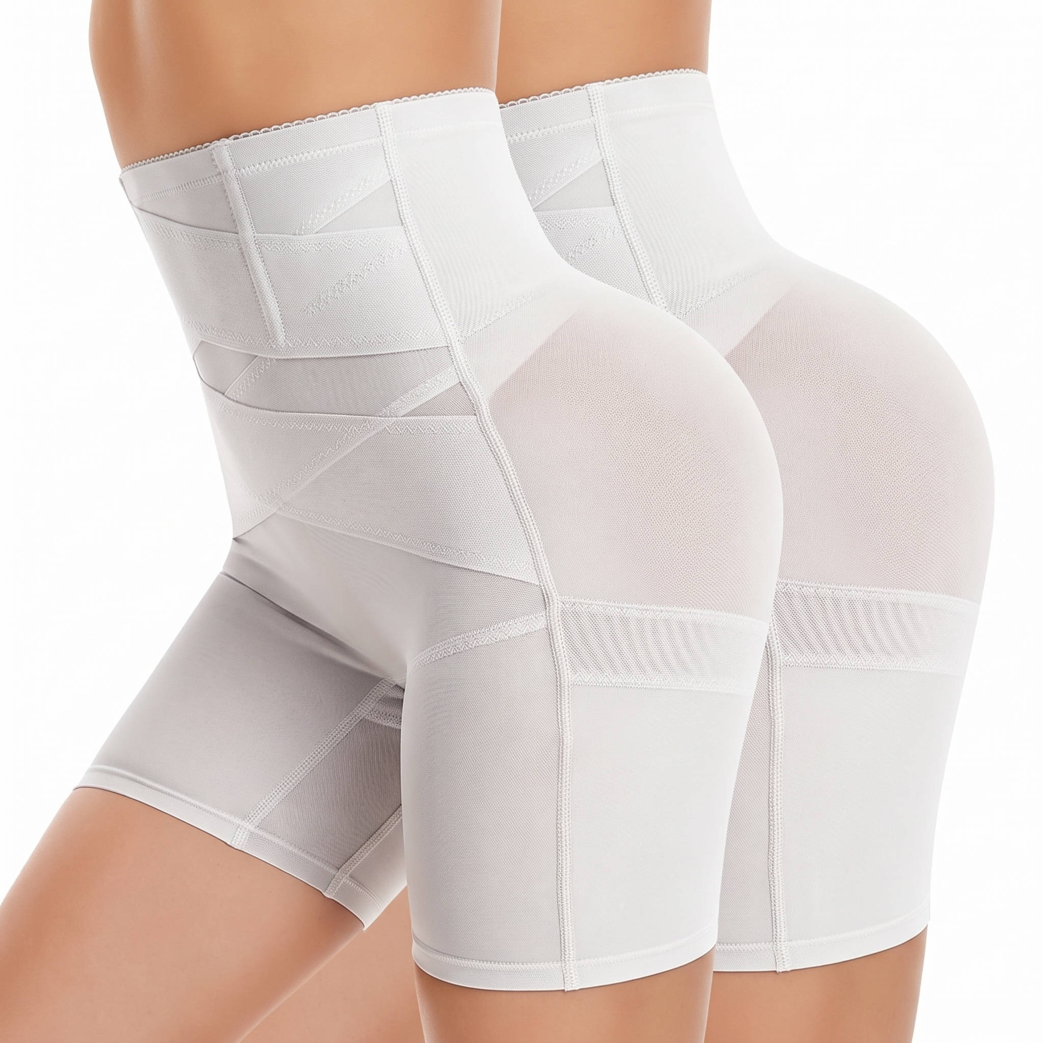 Womens Shapewear Panties, High Stretch Compression Underwear, Solid Color Waist Girdle