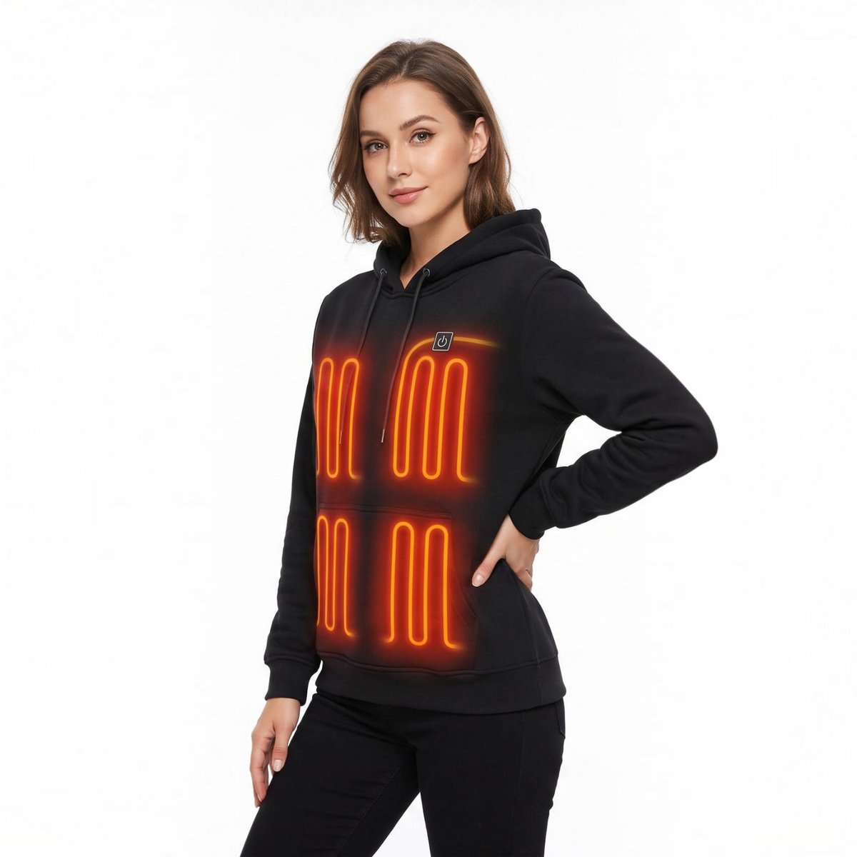 Unisex Heated Hoodie, Battery Powered Pullover Sweatshirt for Men and Women, Electric Heated Clothing