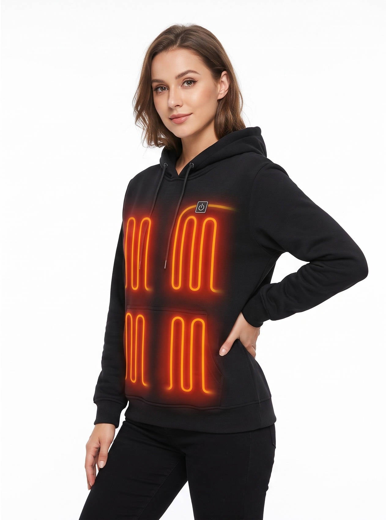Unisex Heated Hoodie, Battery Powered Pullover Sweatshirt for Men & Women, Electric Heated Clothing