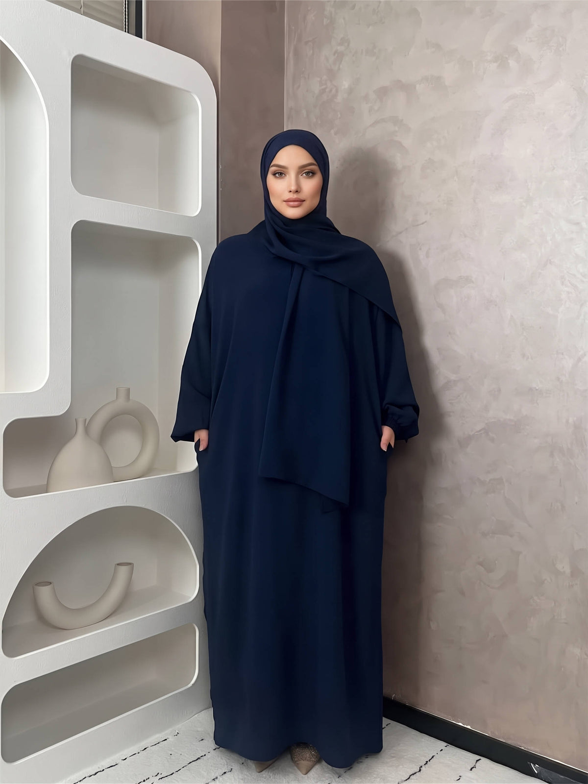 Womens Abaya, Hooded Long Sleeve Islamic Abaya, Modest Casual Abaya with Pockets