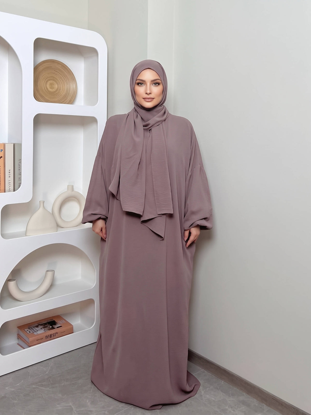 Womens Abaya, Hooded Long Sleeve Islamic Abaya, Modest Casual Abaya with Pockets