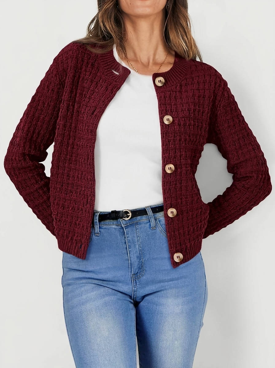 Womens Fall Lightweight Cardigan Sweater, Cozy Knit Cotton Long Sleeve Button Up Open Front