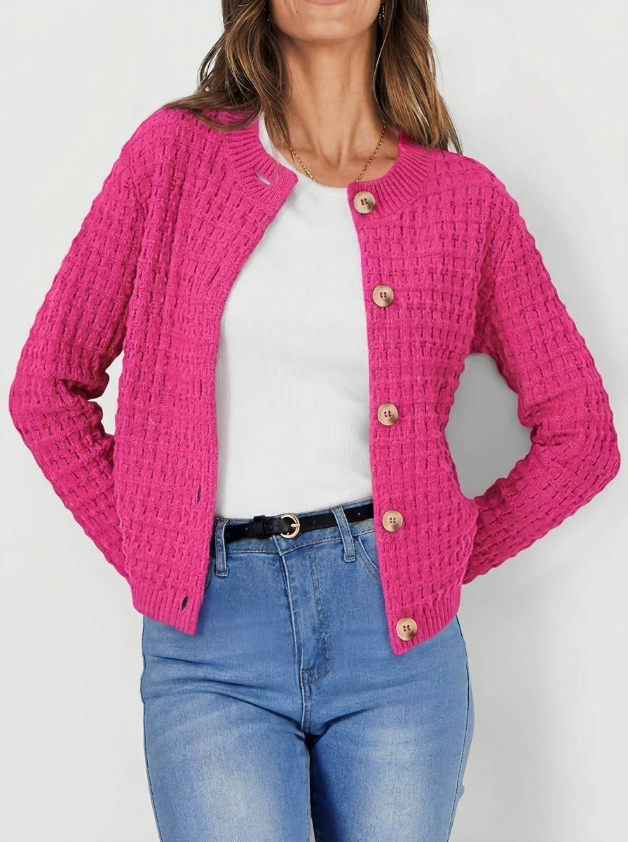 Womens Fall Lightweight Cardigan Sweater, Cozy Knit Cotton Long Sleeve Button Up Open Front