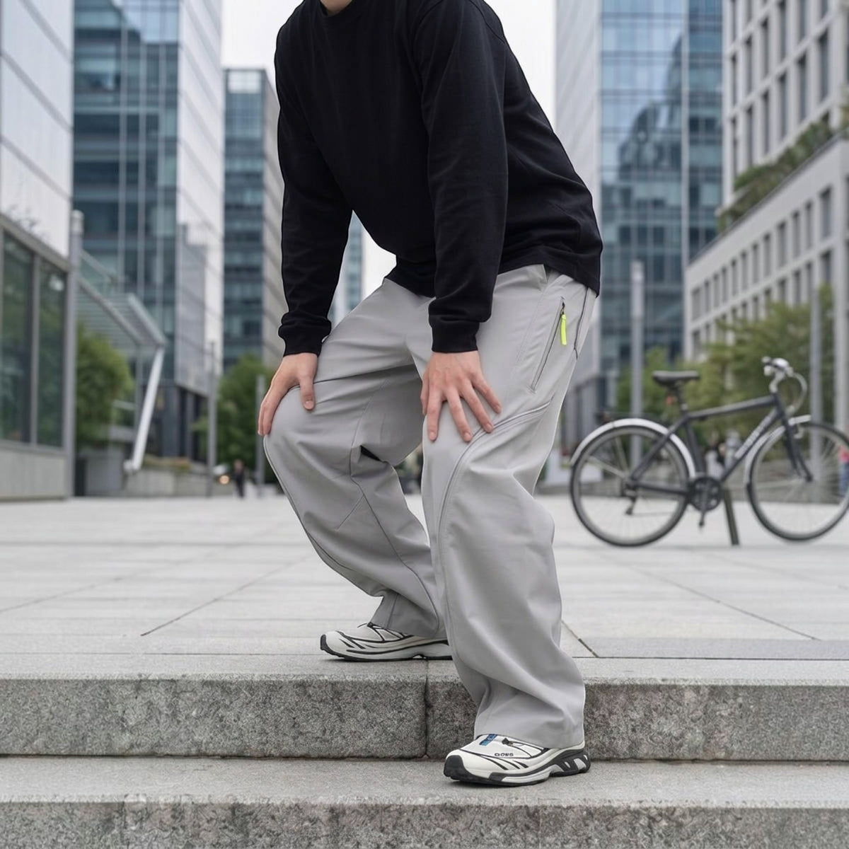 Unisex Water Resistant Cargo Pants, Lightweight Breathable Hiking Pants, Expandable Straight Fit Outdoor Trousers
