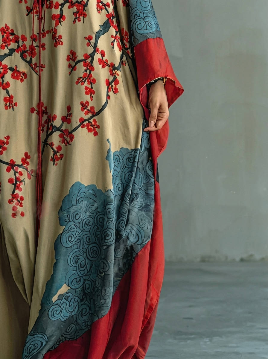 Moomoo Dresses for Women, Floral Print V Neck Batwing Sleeve Casual Flowy Maxi Dress