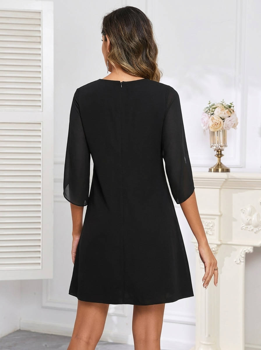 Womens Cocktail Dress, Flutter Sleeve Short Wedding Guest Dress for Elegant Events