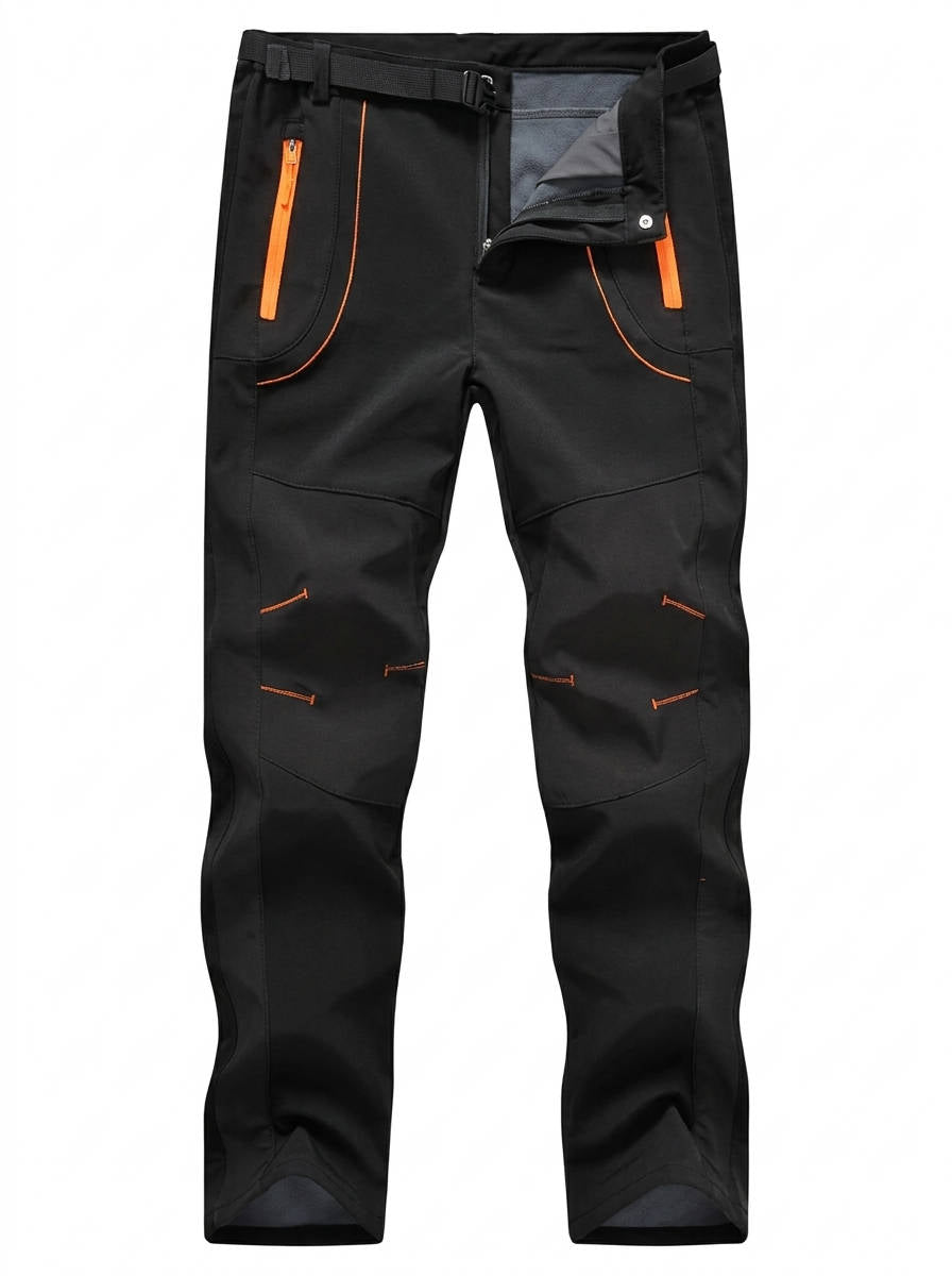 Men's Snow Ski Hiking Pants, Waterproof Fleece Lined Winter Pants with Belt for Skiing, Camping & Ice Fishing