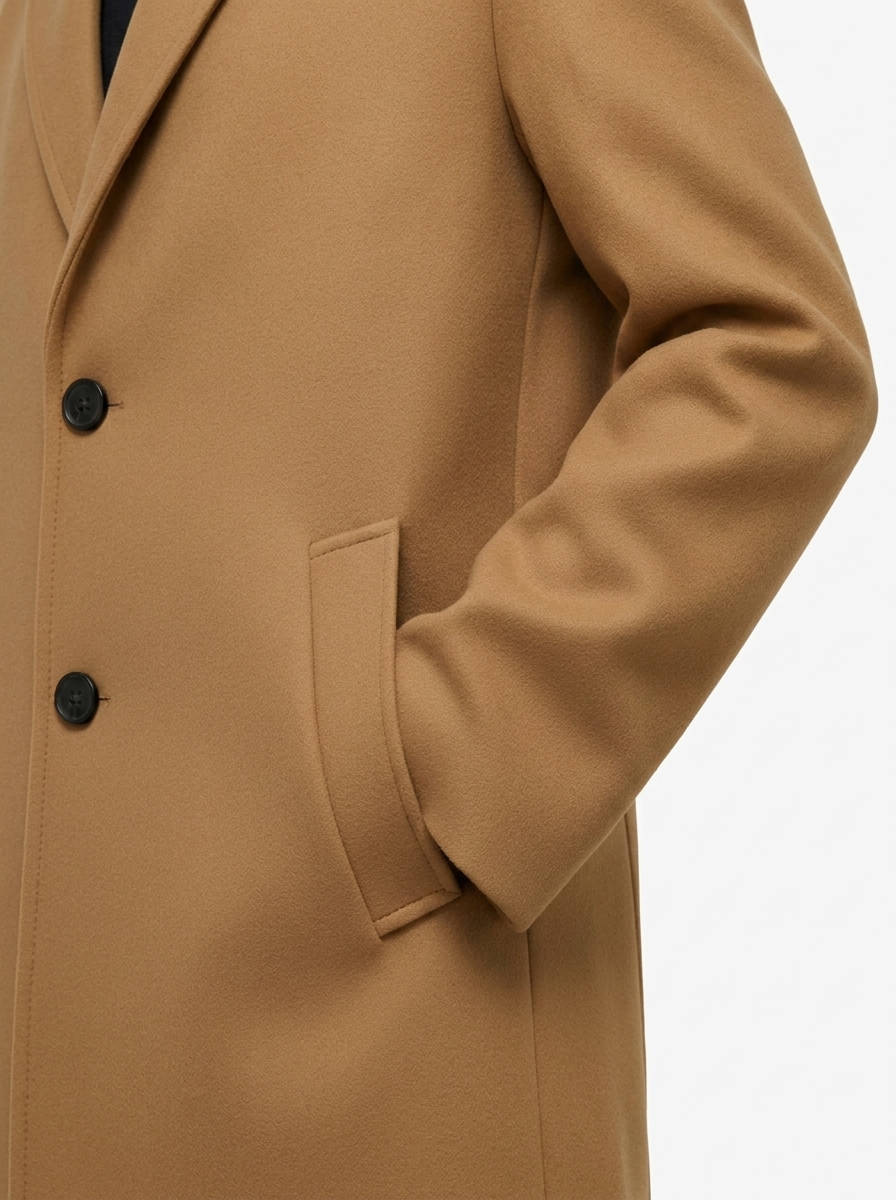 Men's Wool Overcoat, Classic Elegant Winter Coat, Warm Formal Outerwear