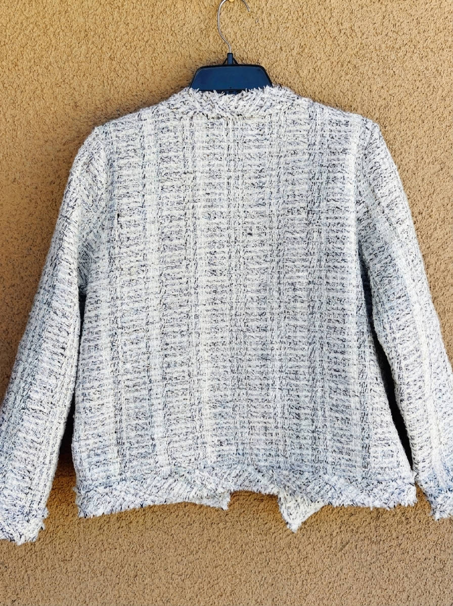 Womens Tweed Jacket, Classic Textured Blazer, Elegant Casual Outerwear