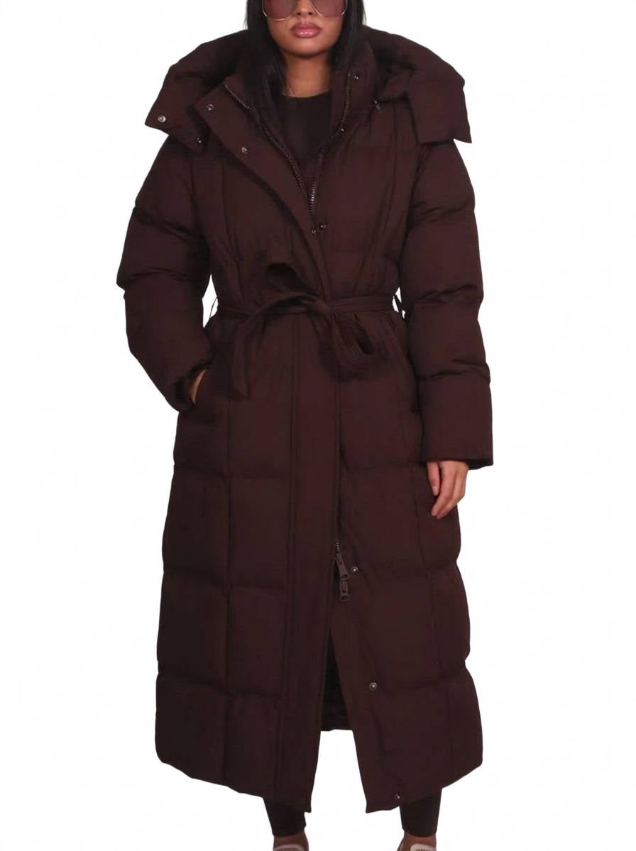 Womens Puffer Coat, Luciana Hooded Winter Coat, Warm Quilted Outerwear