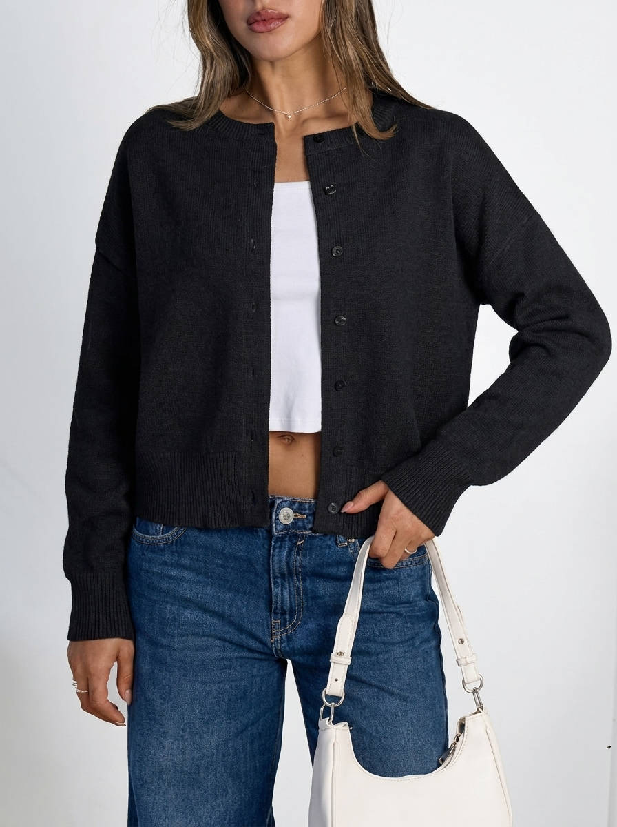 Cropped Cardigan Sweaters for Women, Lightweight Knit Button Down Cardigan, 2026 Fall Fashion Clothes