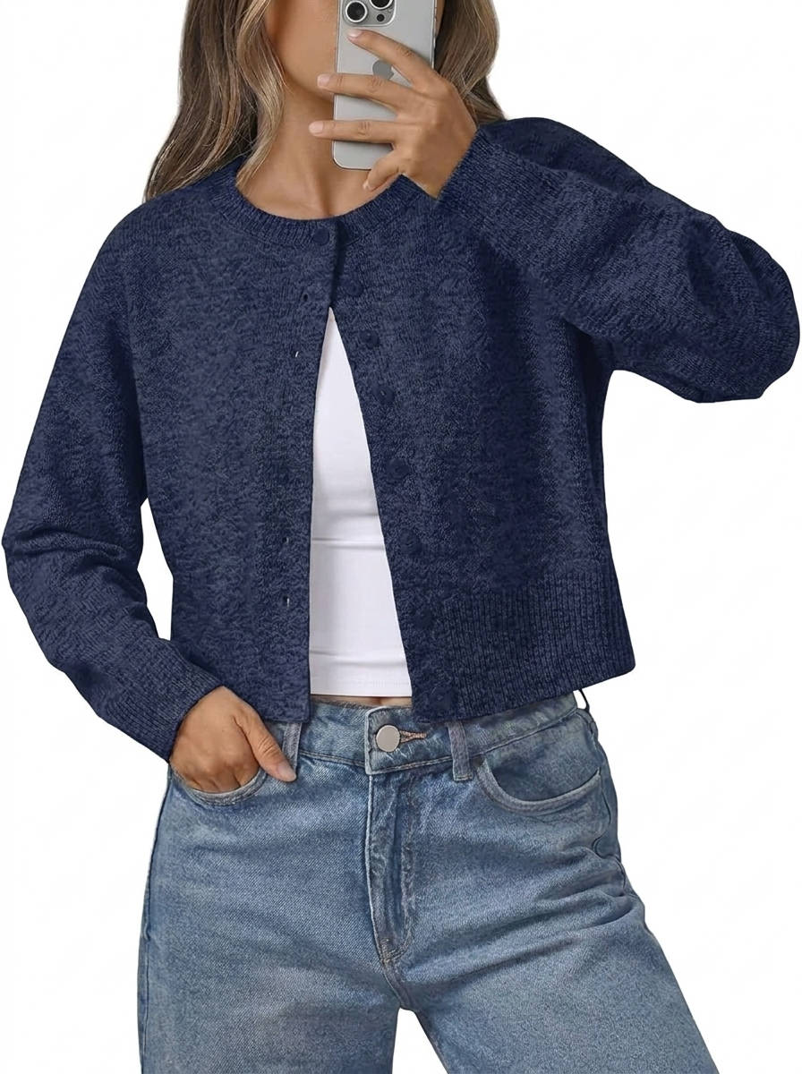 Cropped Cardigan Sweaters for Women, Lightweight Knit Button Down Cardigan, 2026 Fall Fashion Clothes