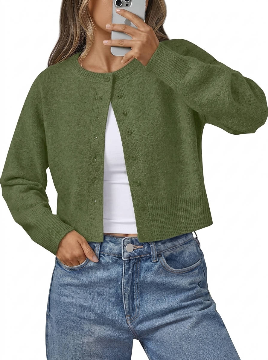Cropped Cardigan Sweaters for Women, Lightweight Knit Button Down Cardigan, 2026 Fall Fashion Clothes