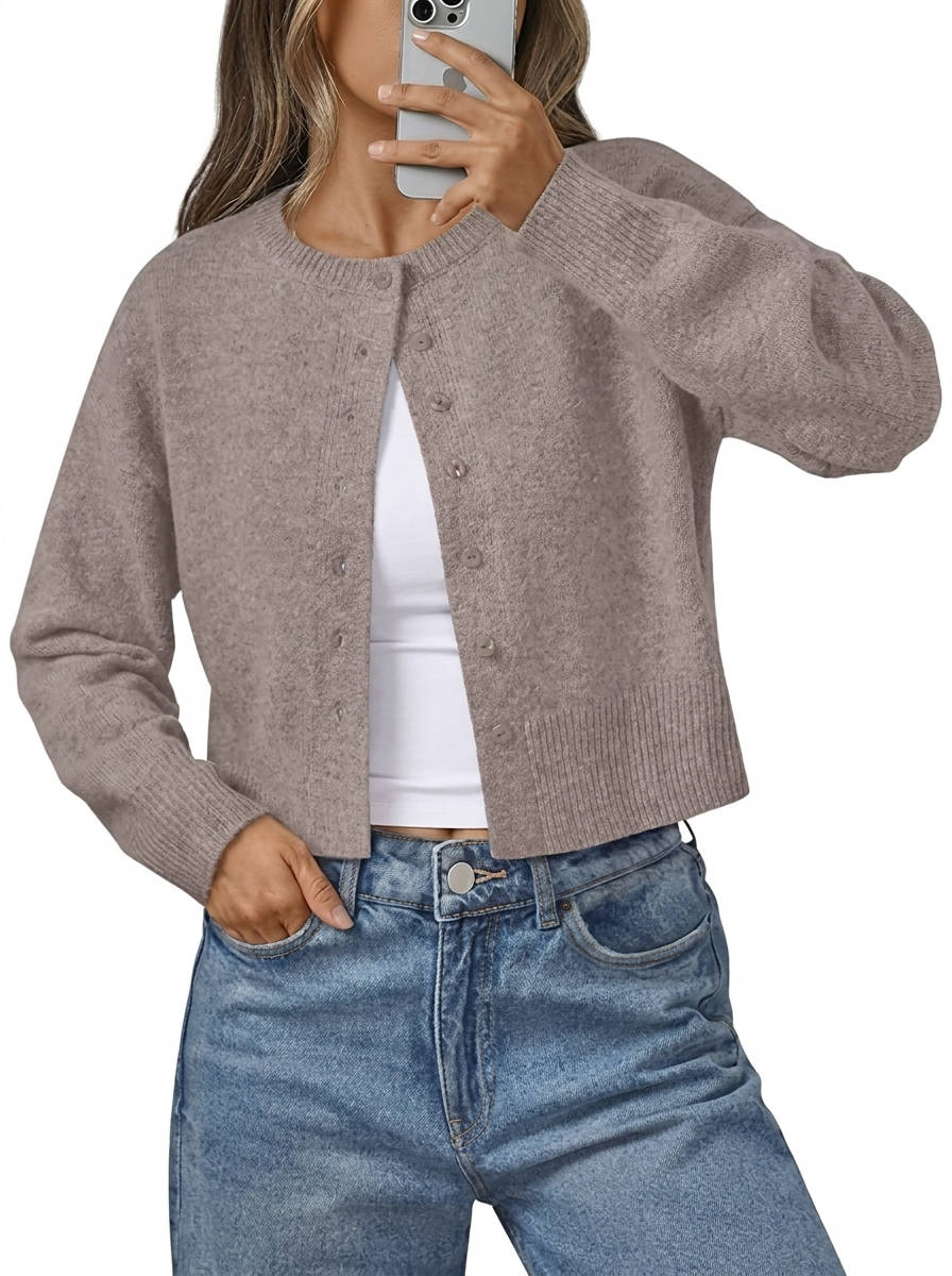 Cropped Cardigan Sweaters for Women, Lightweight Knit Button Down Cardigan, 2026 Fall Fashion Clothes