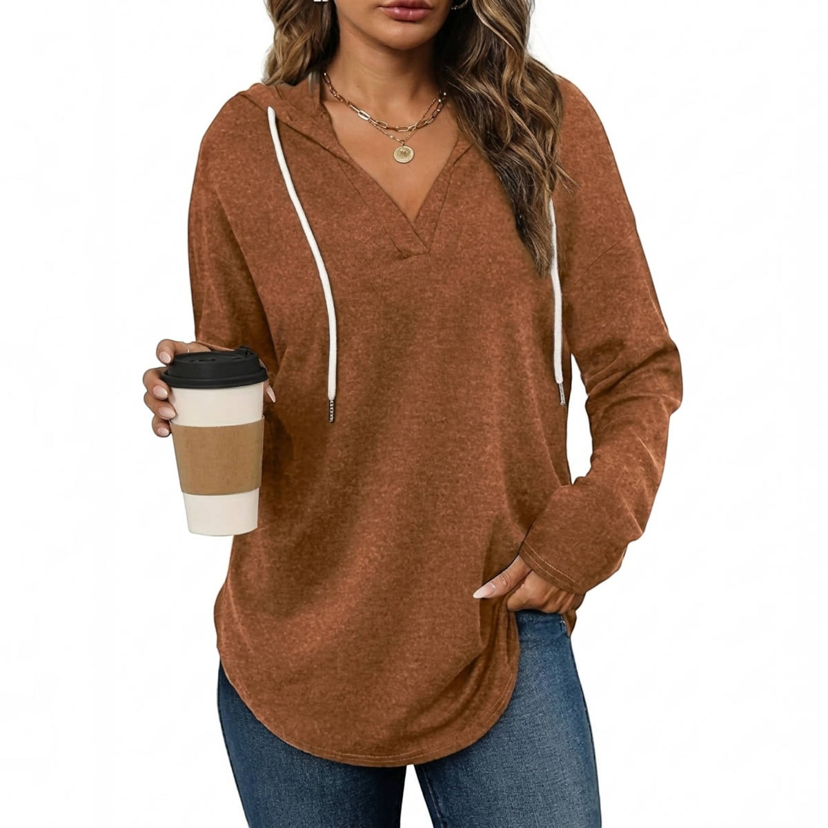 Womens Oversized Hoodie, Long Sleeve Loose Fit Pullover Sweatshirt Top