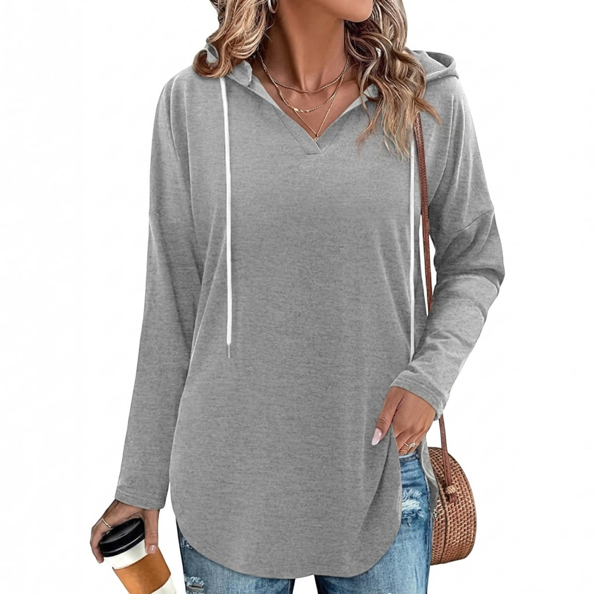 Womens Oversized Hoodie, Long Sleeve Loose Fit Pullover Sweatshirt Top