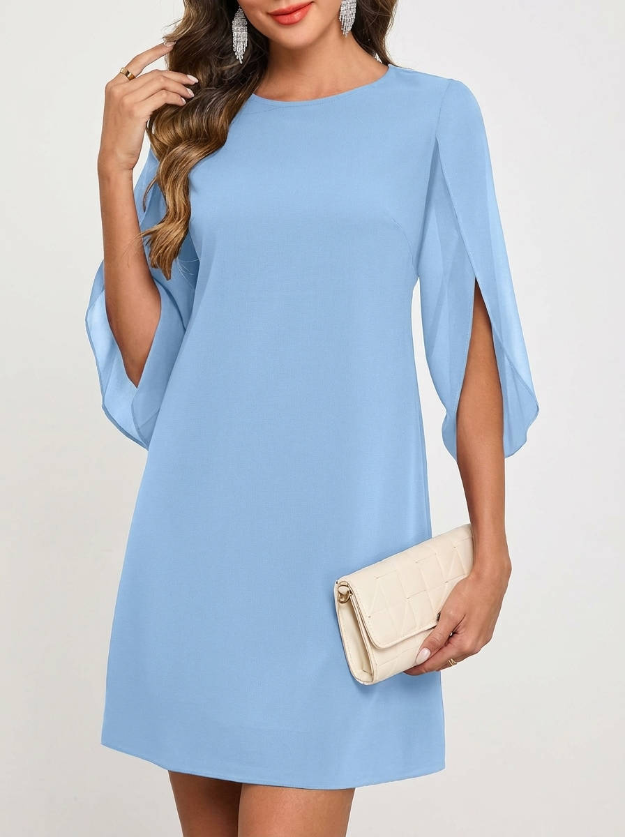 Womens Cocktail Dress, Flutter Sleeve Short Wedding Guest Dress for Elegant Events
