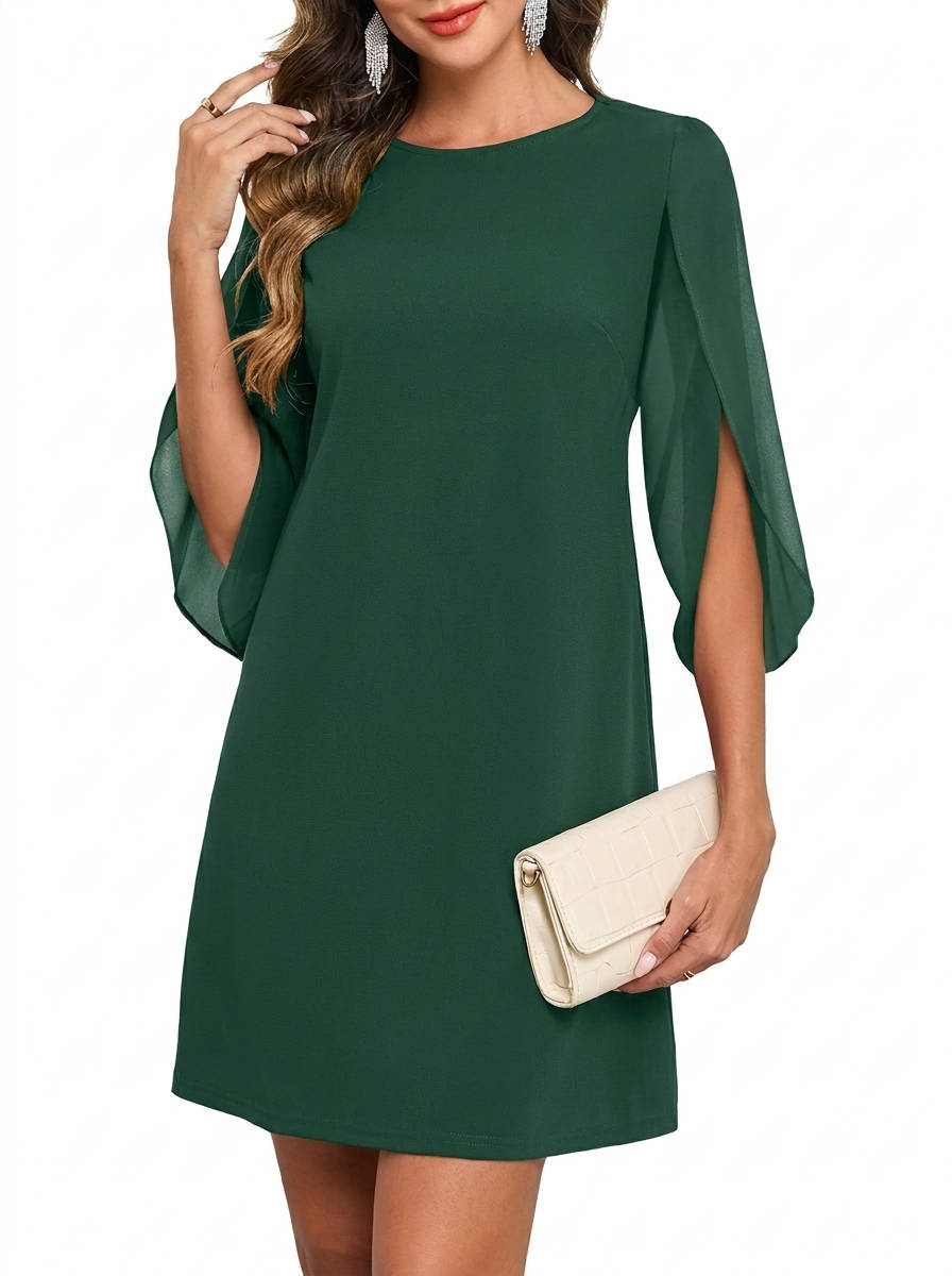Womens Cocktail Dress, Flutter Sleeve Short Wedding Guest Dress for Elegant Events
