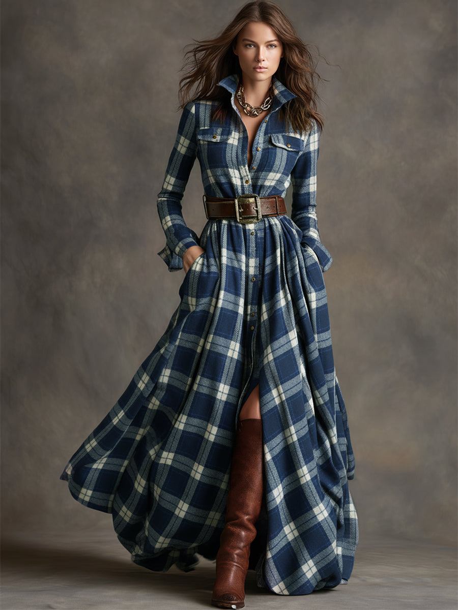 Button Front Shirt Dress with Adjustable Belt and Breathable Fabric