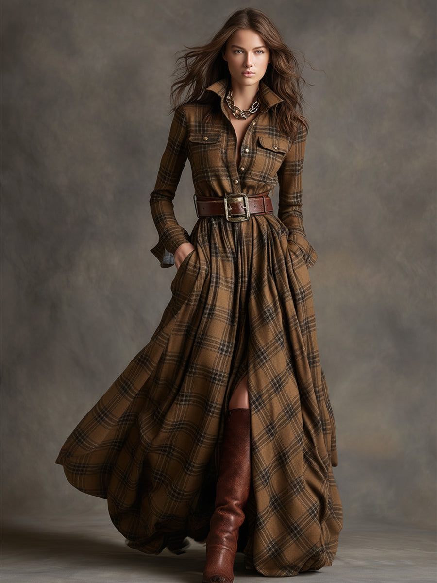 Button Front Shirt Dress with Adjustable Belt and Breathable Fabric