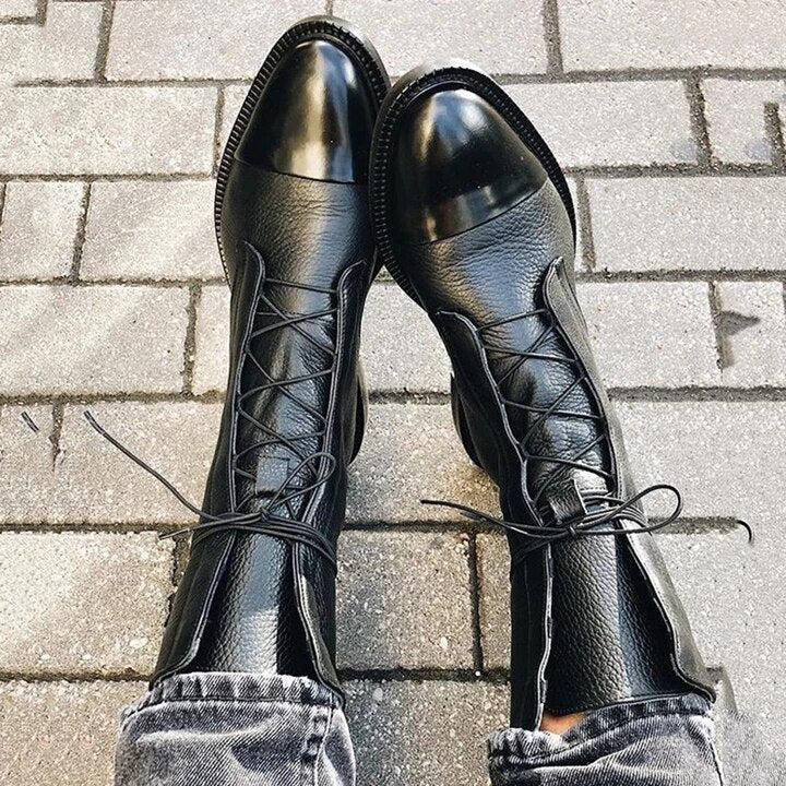 Ankle Boots with Lace-Up Closure and Structured Design for Daily Wear