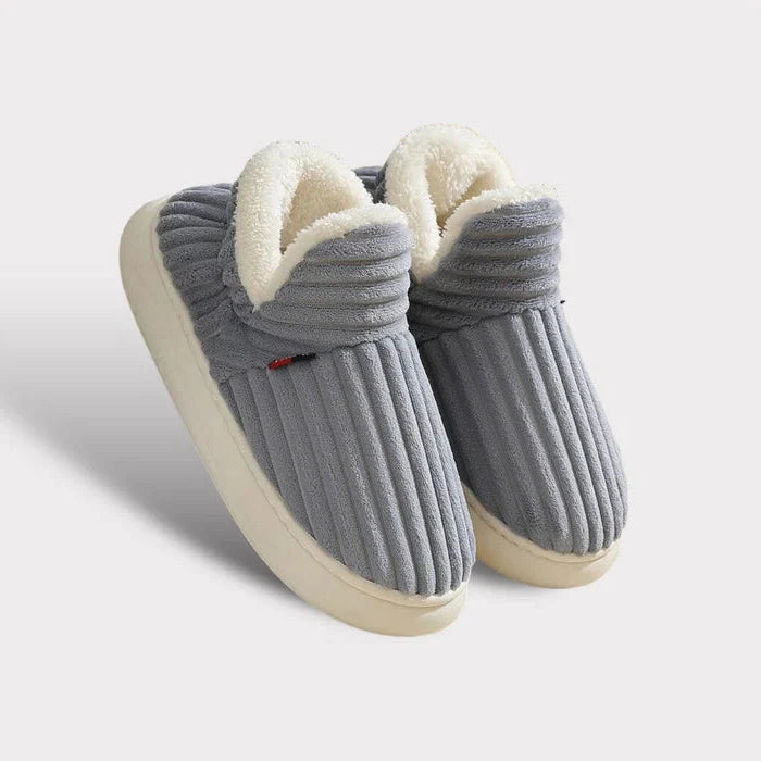 Fleece House Slippers with Non-Slip Base and Ankle Coverage