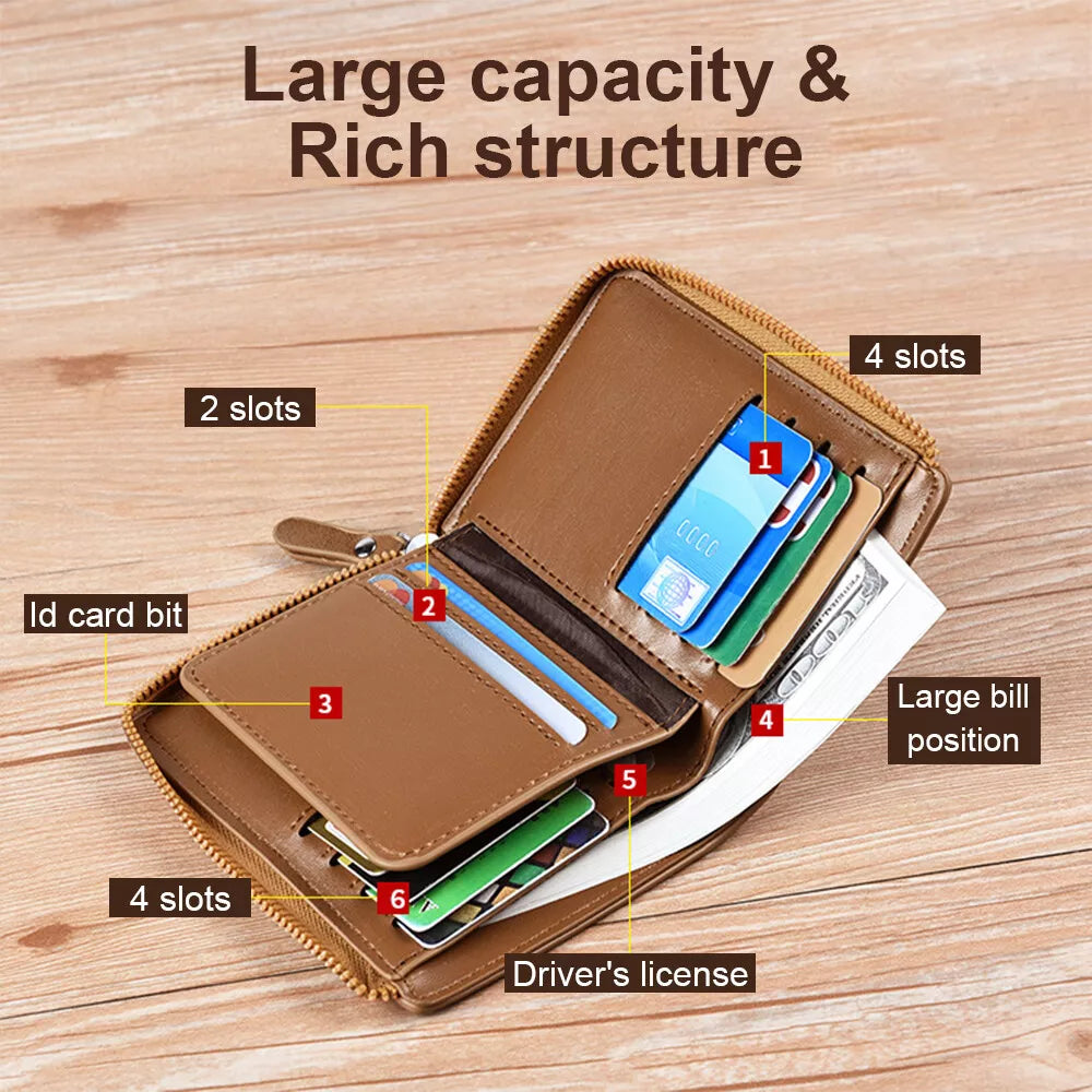 RFID Blocking Wallet with 14 Card Slots and Cash Compartment, Multiple Colors